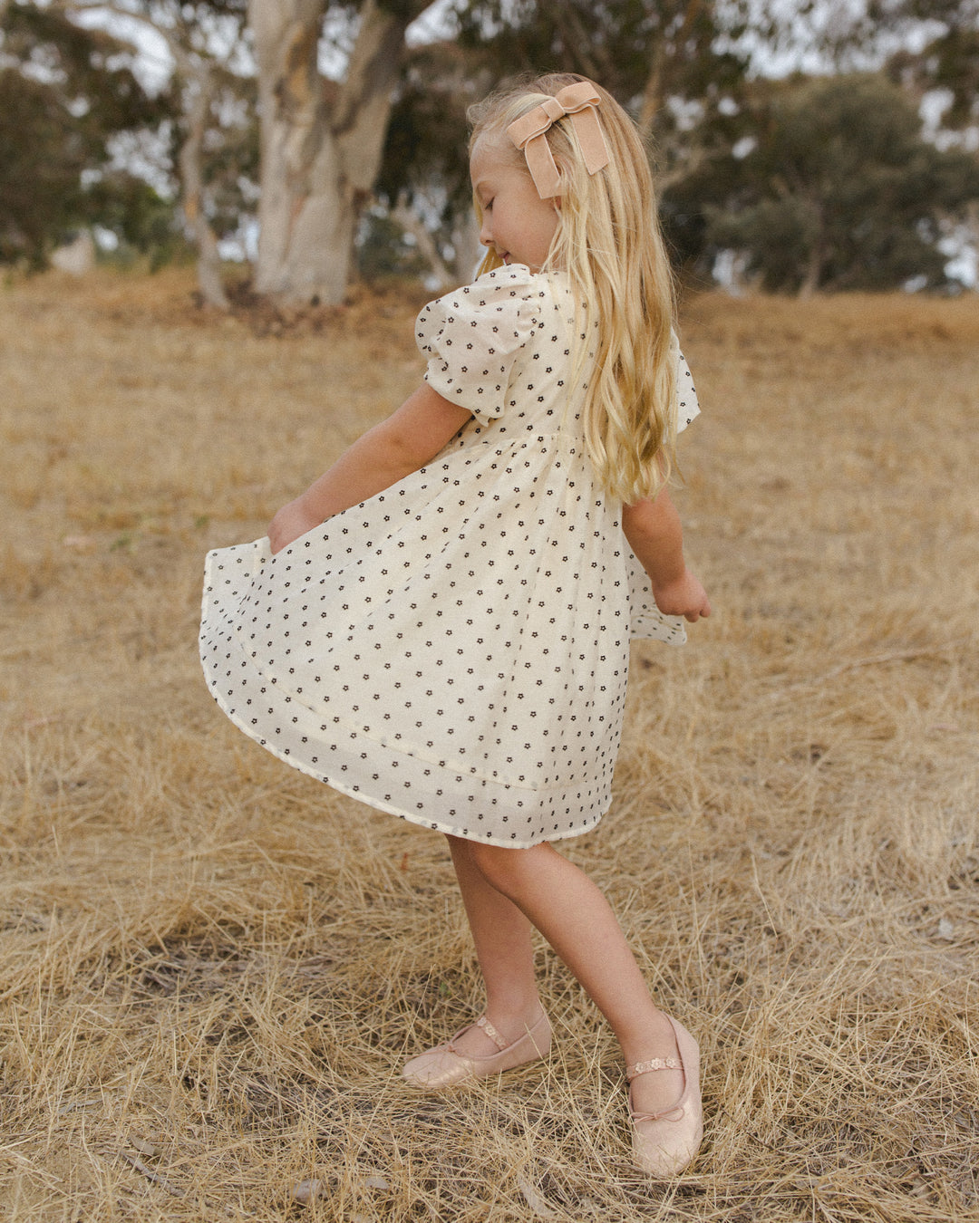 Luna Dress, Flocked Daisy