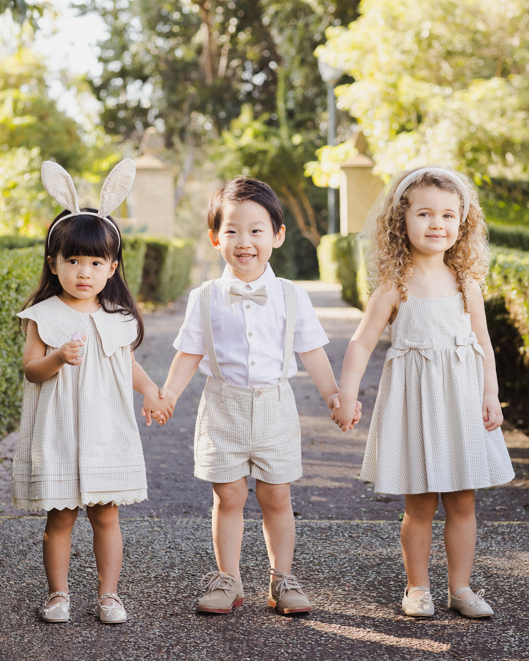 Betsy Dress, Sage Stripe