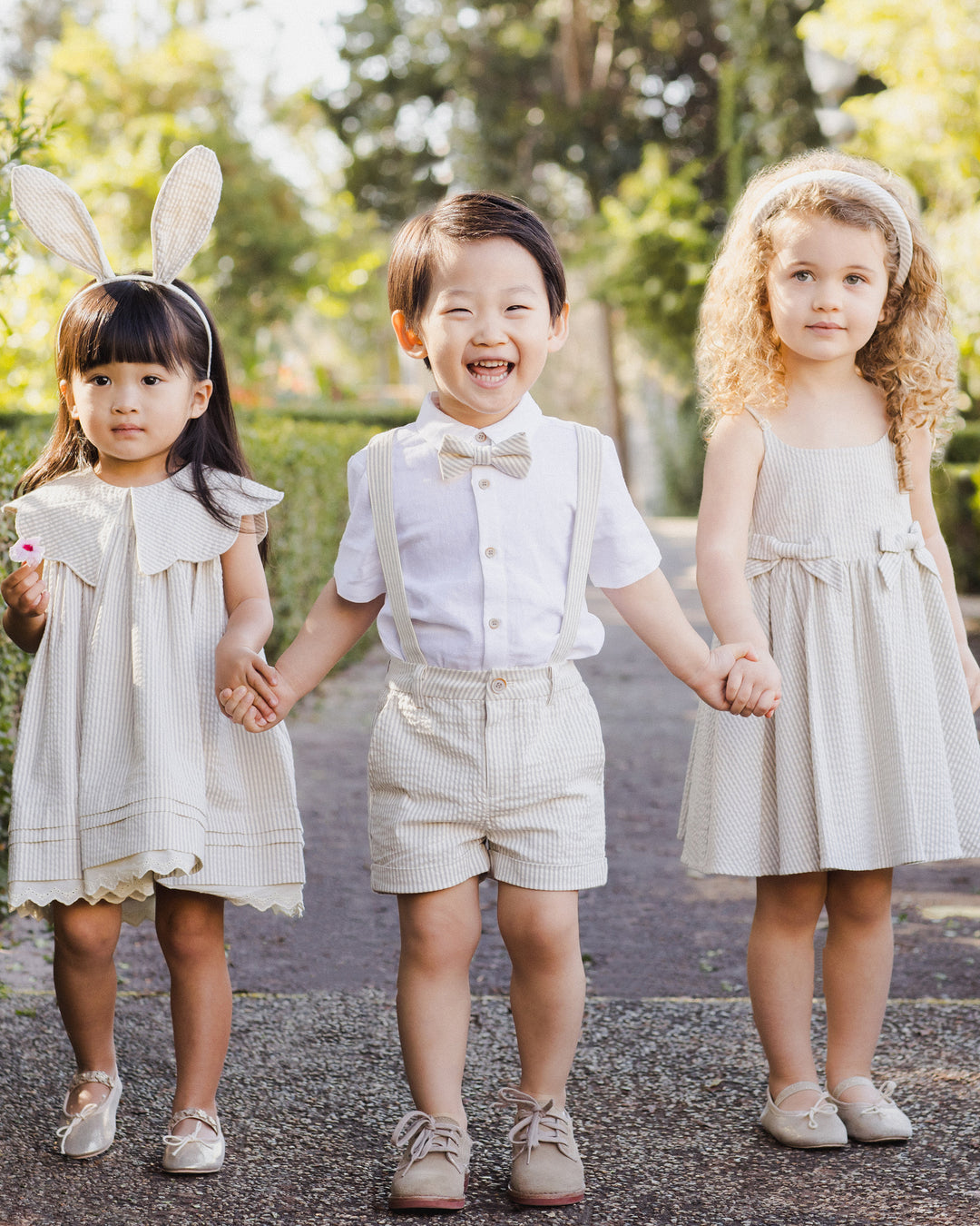 Florence Dress, Sage Stripe