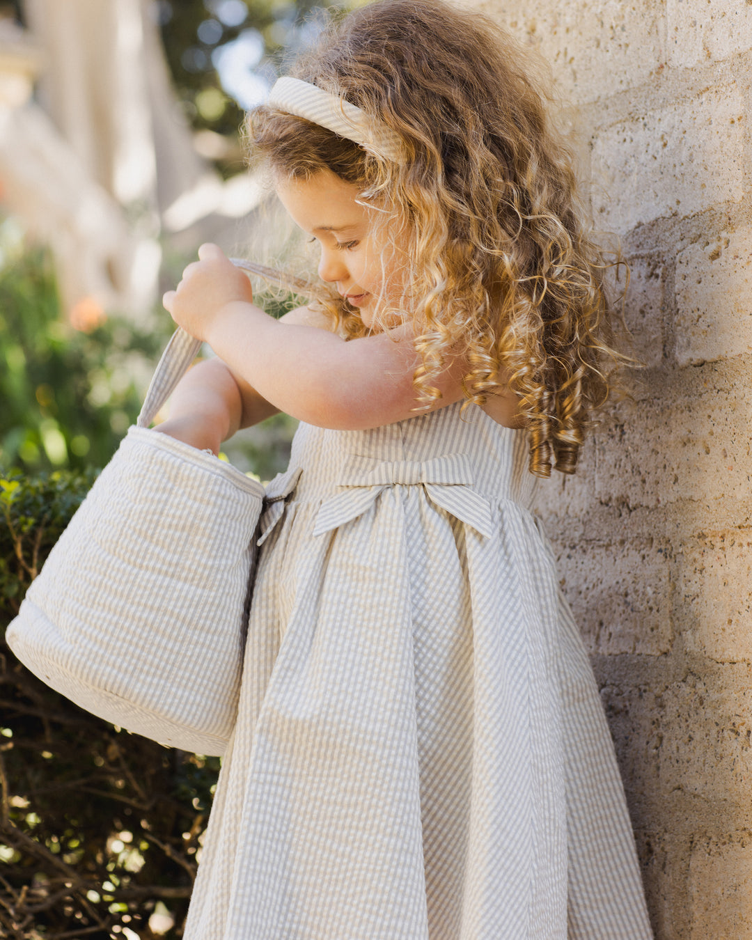 Betsy Dress, Sage Stripe