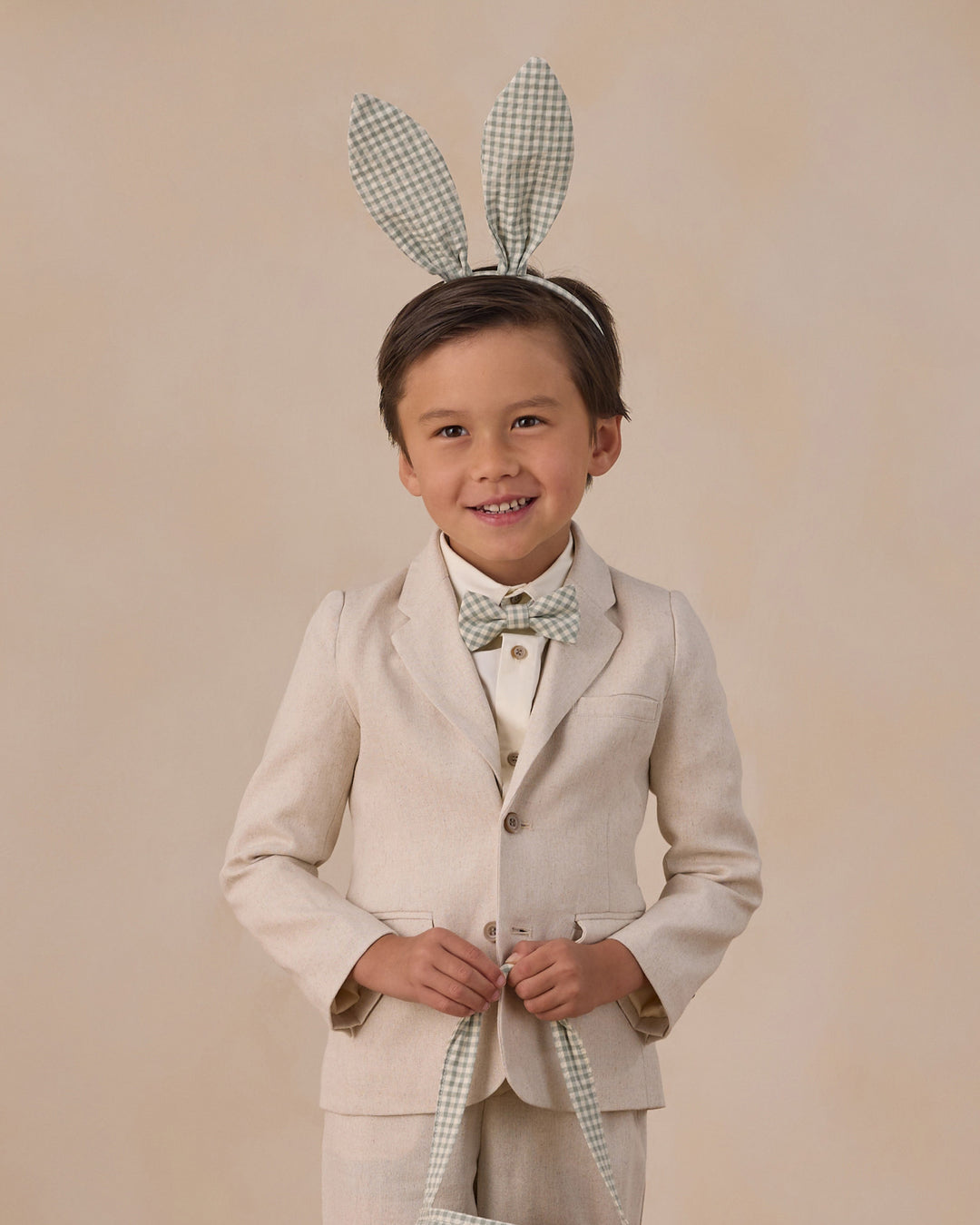 Bunny Headband, Eucalyptus Check