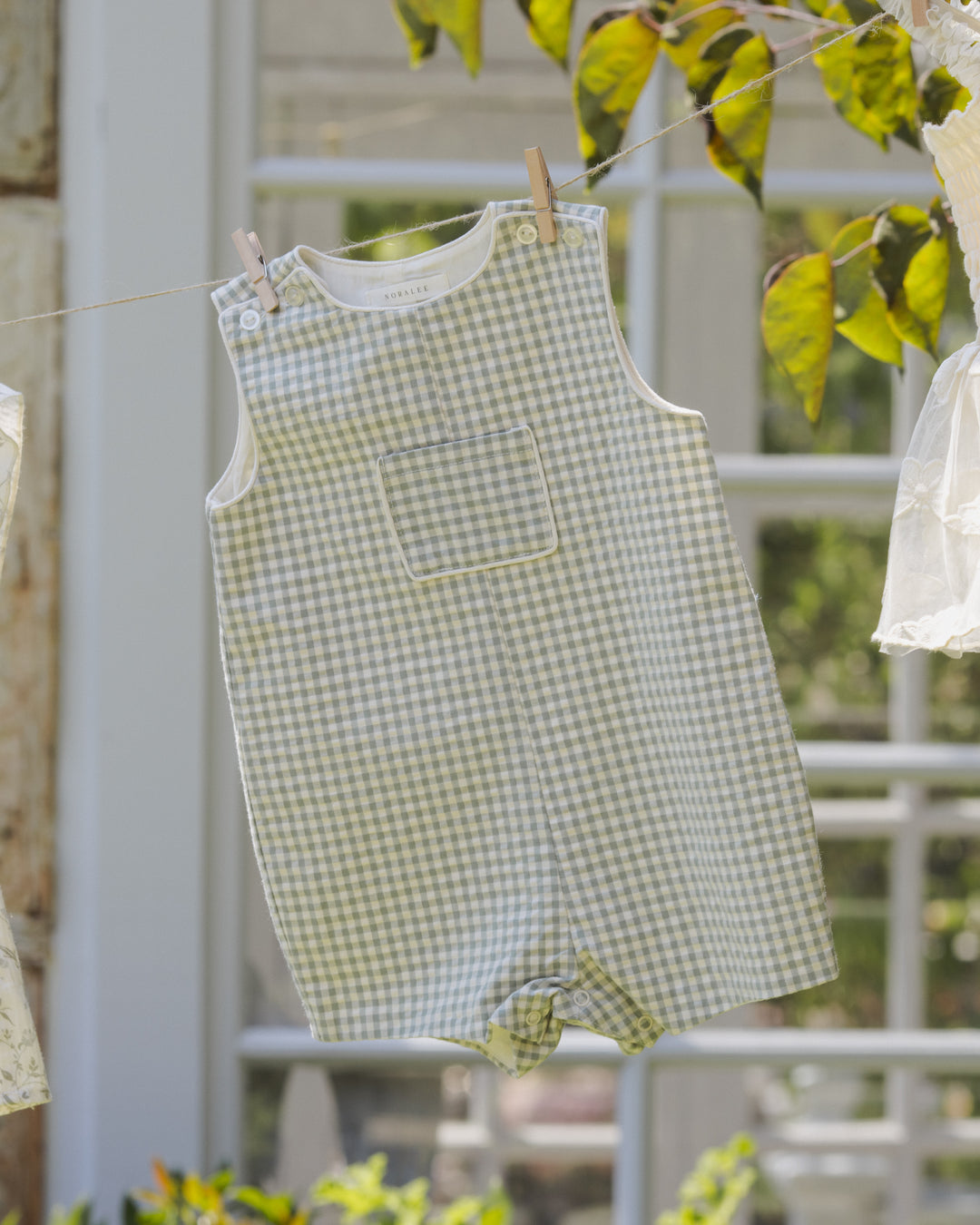 Georgie Romper, Eucalyptus Check