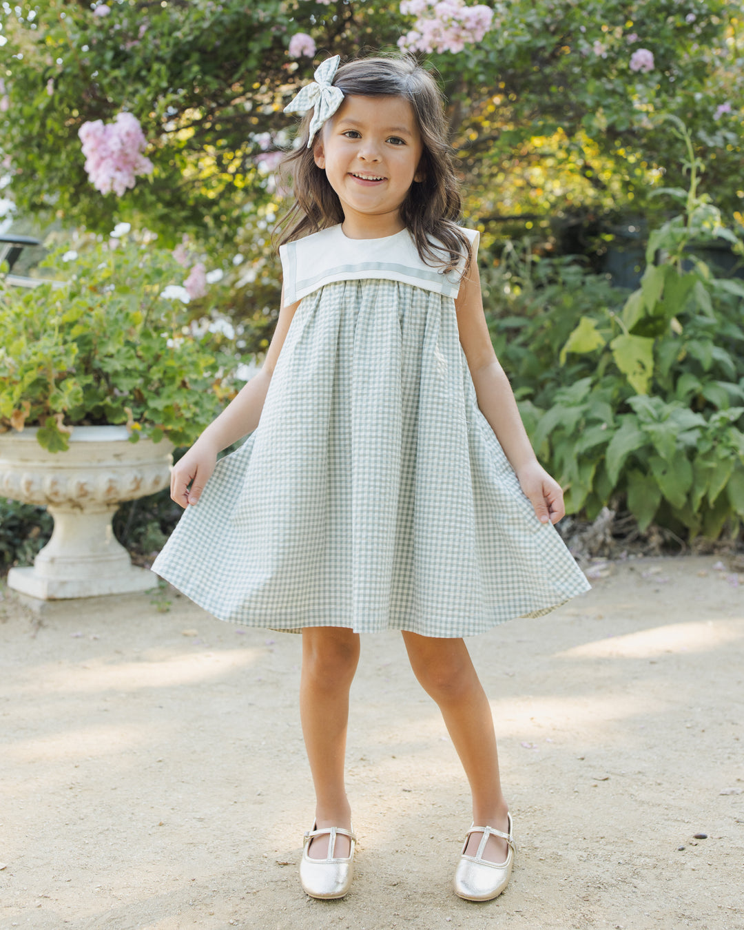 Daisy Dress, Eucalyptus Check