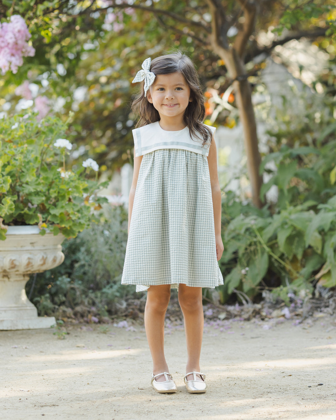 Daisy Dress, Eucalyptus Check