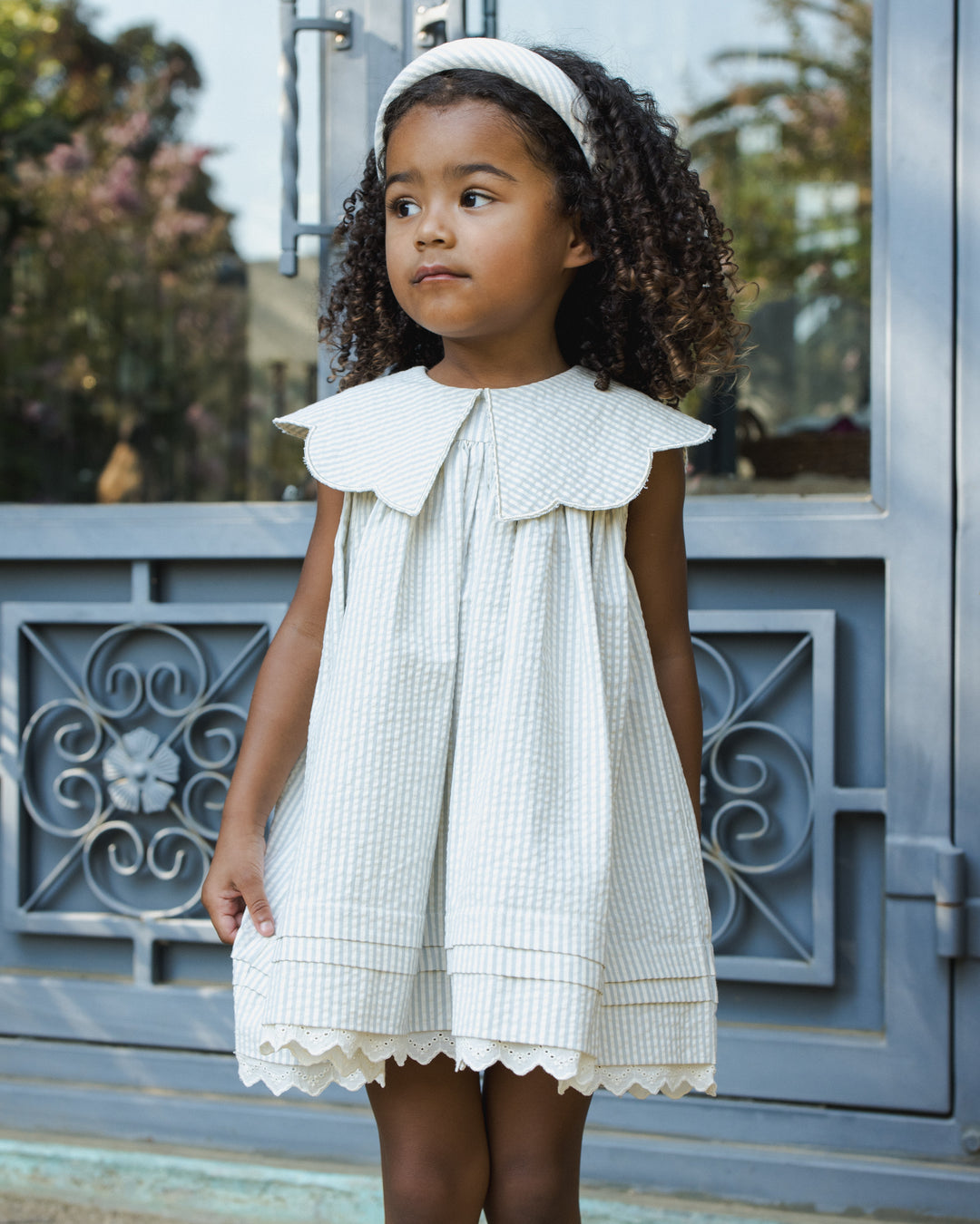 Florence Dress, Sky Stripe