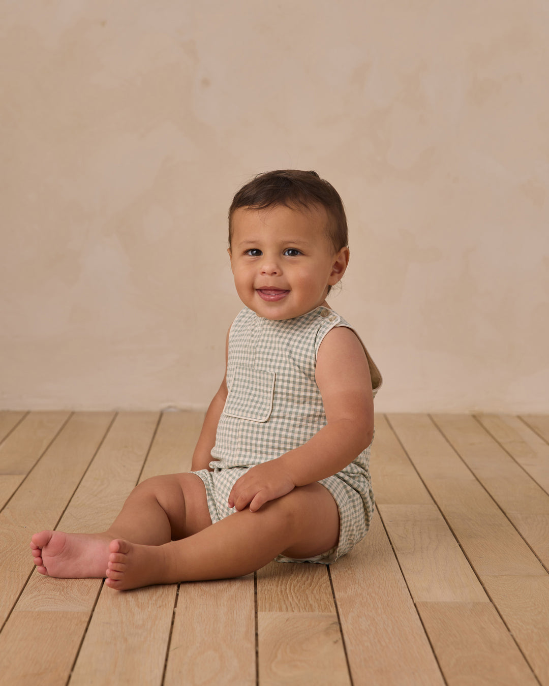 Georgie Romper, Eucalyptus Check