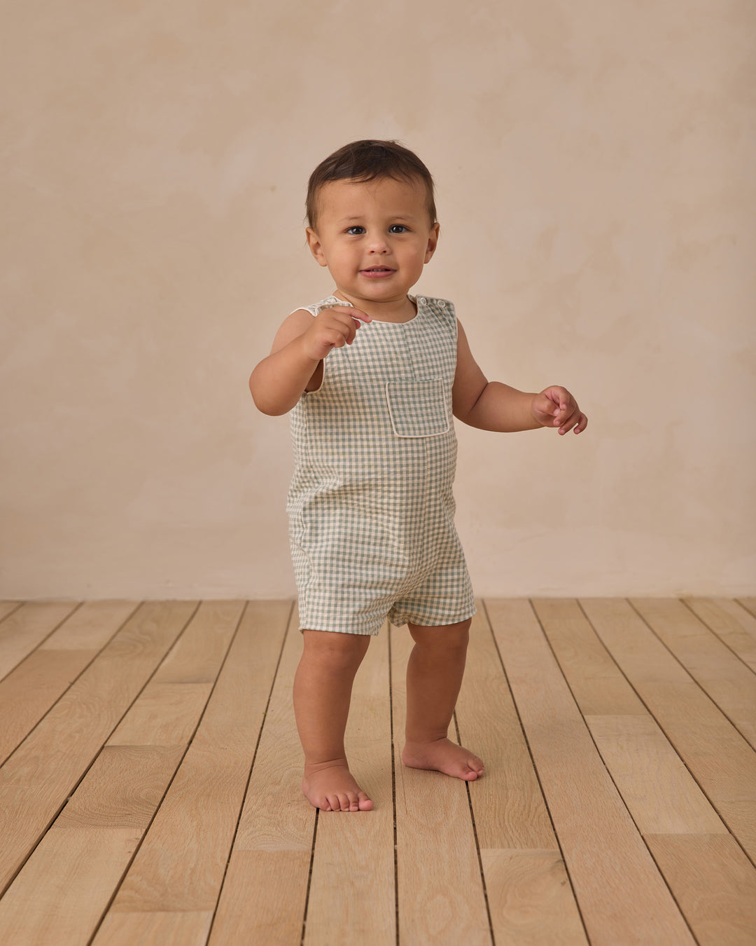 Georgie Romper, Eucalyptus Check