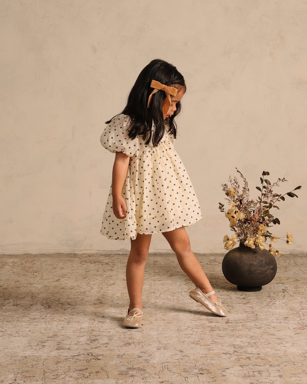 Luna Dress, Flocked Daisy