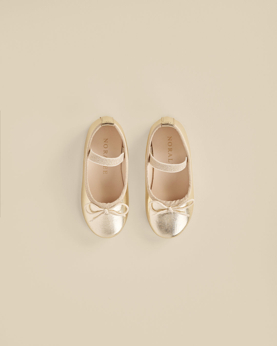 Ballet Flats, Metallic Ecru