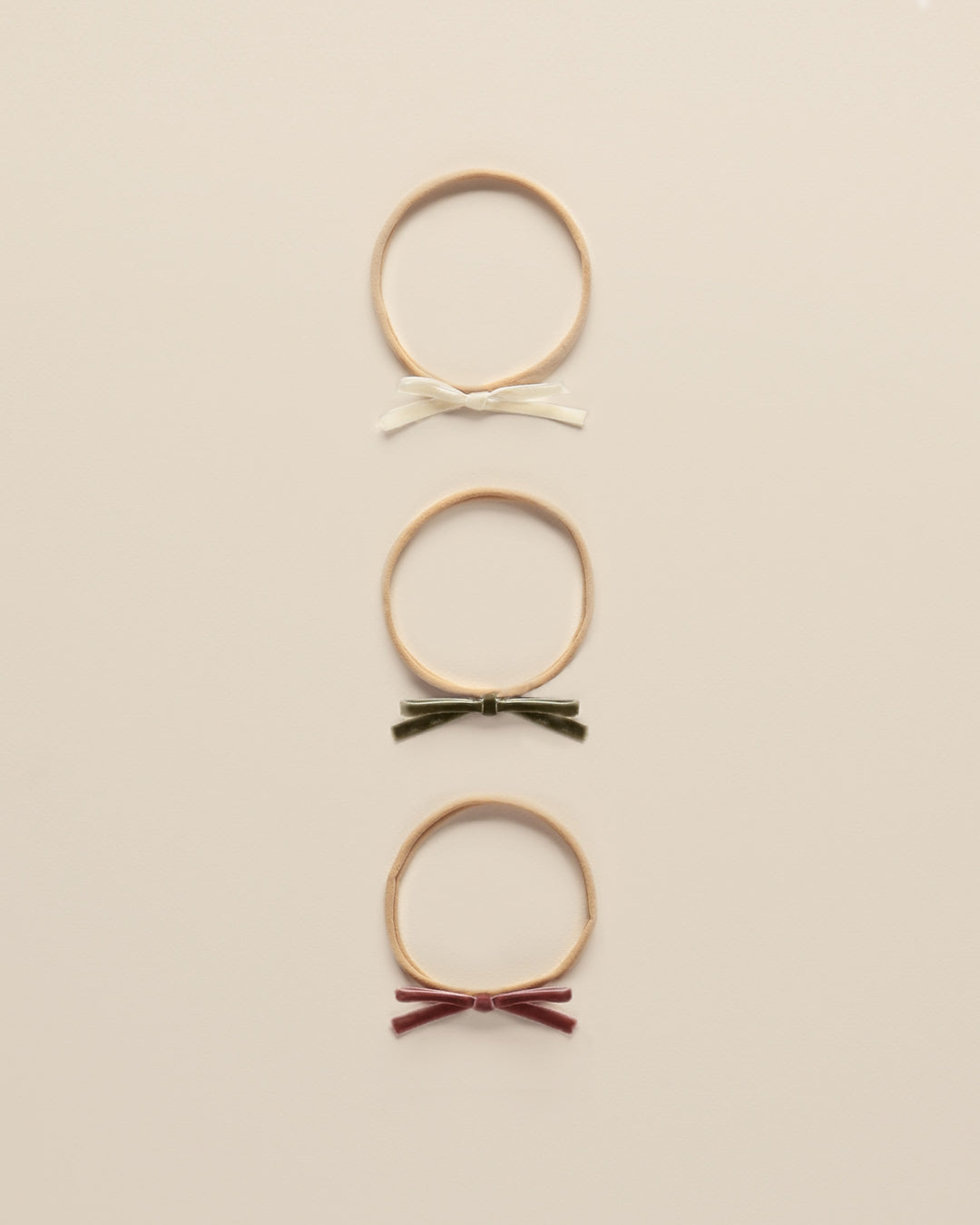 Velvet Bow Headbands - Poppy, Ivory, Olive