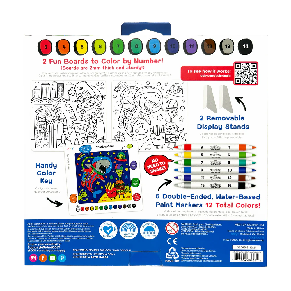 Colortopia Color by Number Paint Marker Kit - Epic Adventure