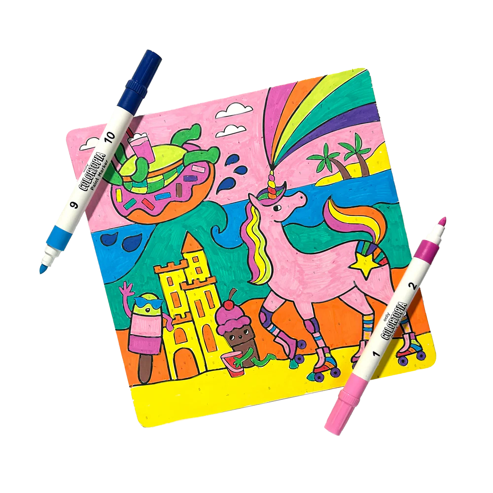 Colortopia By Number Paint Marker Kit - Unicorn Funland