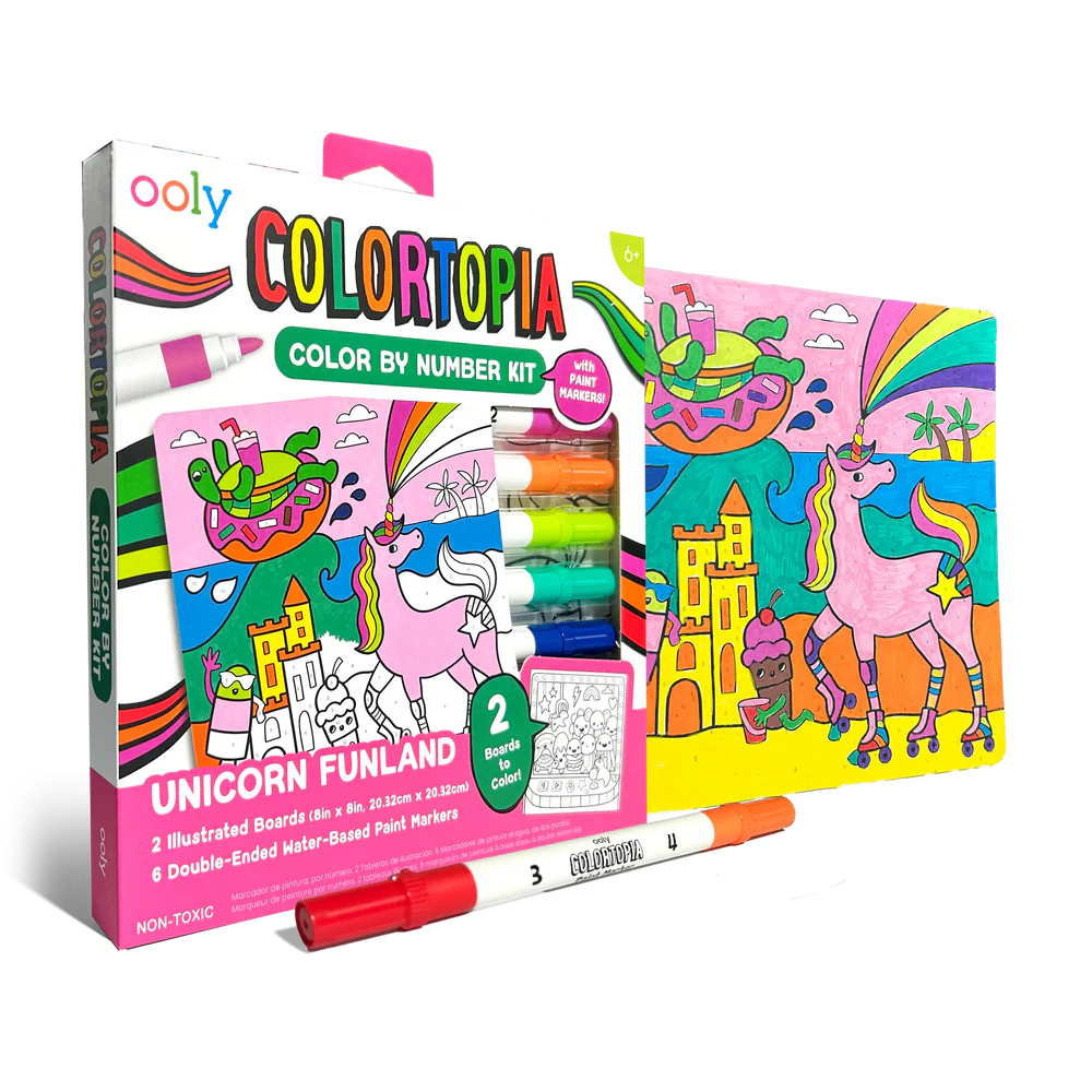 Colortopia By Number Paint Marker Kit - Unicorn Funland