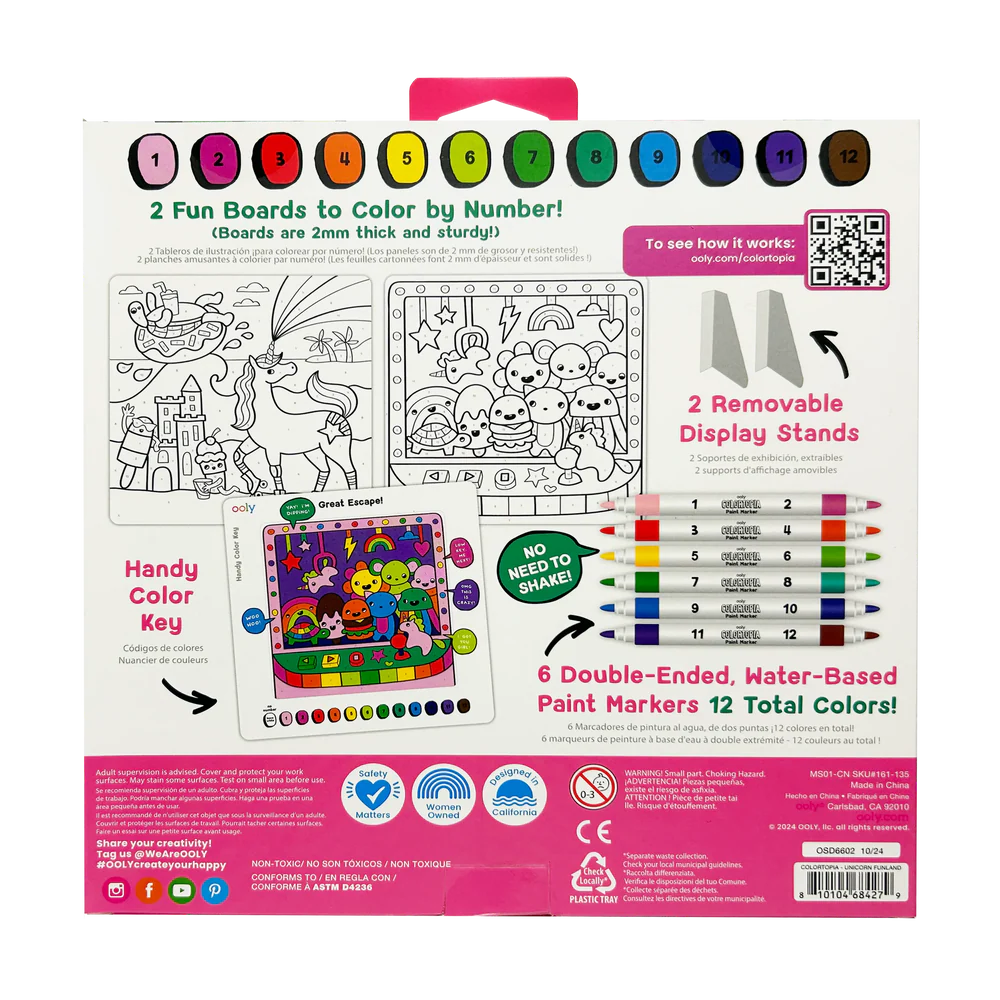 Colortopia By Number Paint Marker Kit - Unicorn Funland