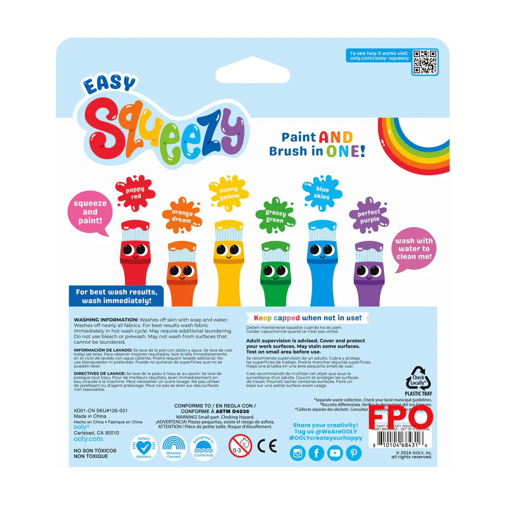 Easy Squeezy Squeezable Poster Paint Brushes