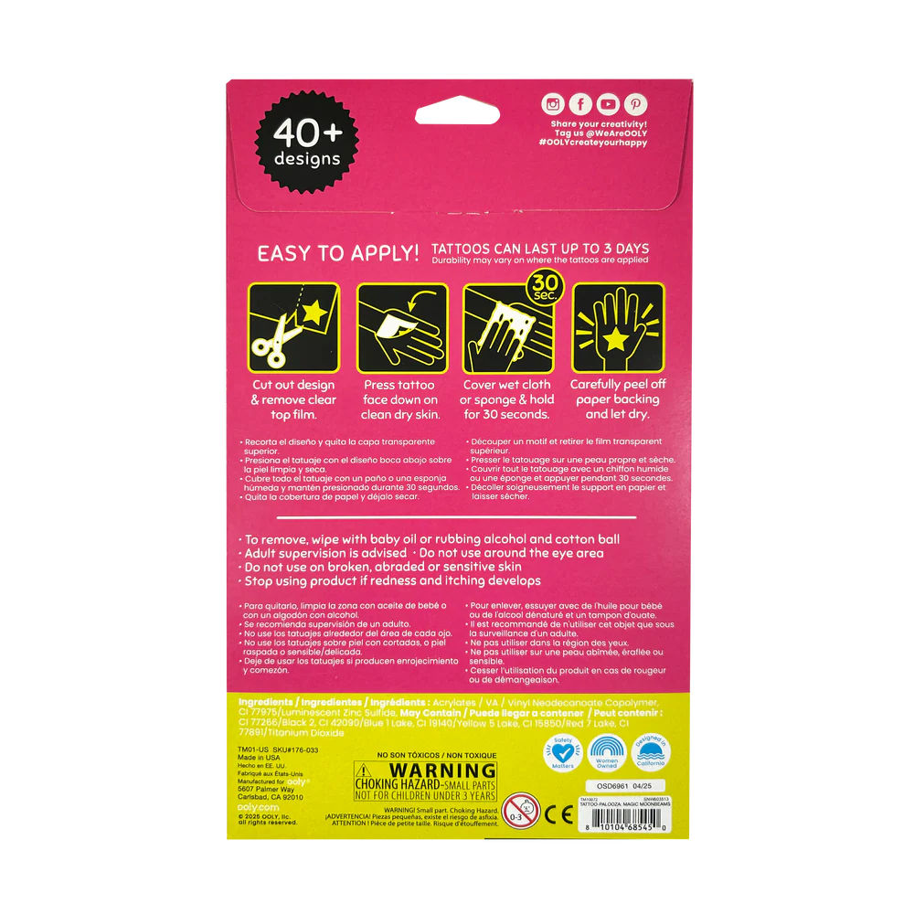 Tattoo-Palooza Glow in the Dark Temporary Tattoos - Magic Moonbeams