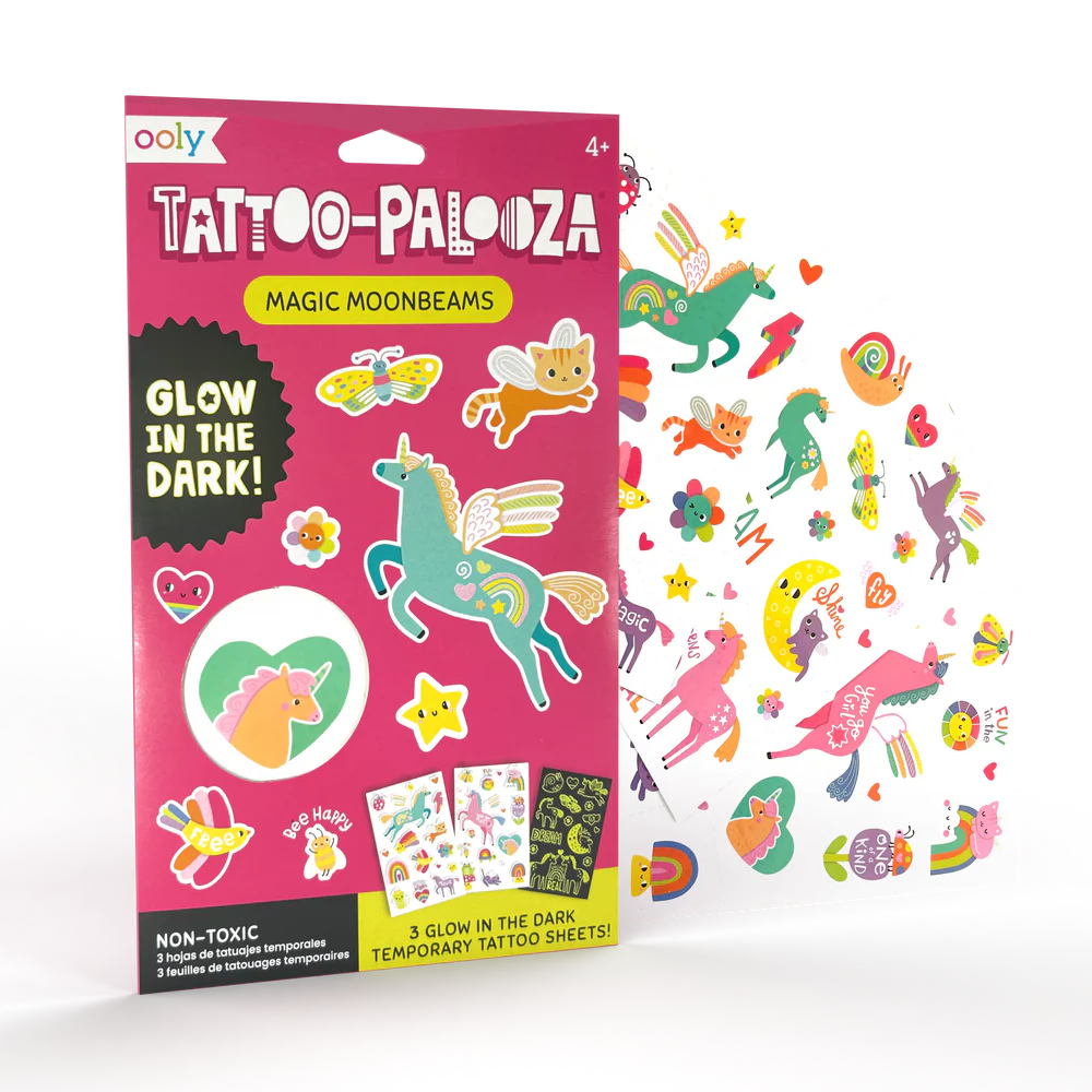 Tattoo-Palooza Glow in the Dark Temporary Tattoos - Magic Moonbeams