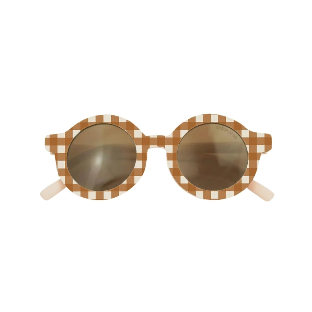 Round Sunglasses, Sienna Gingham