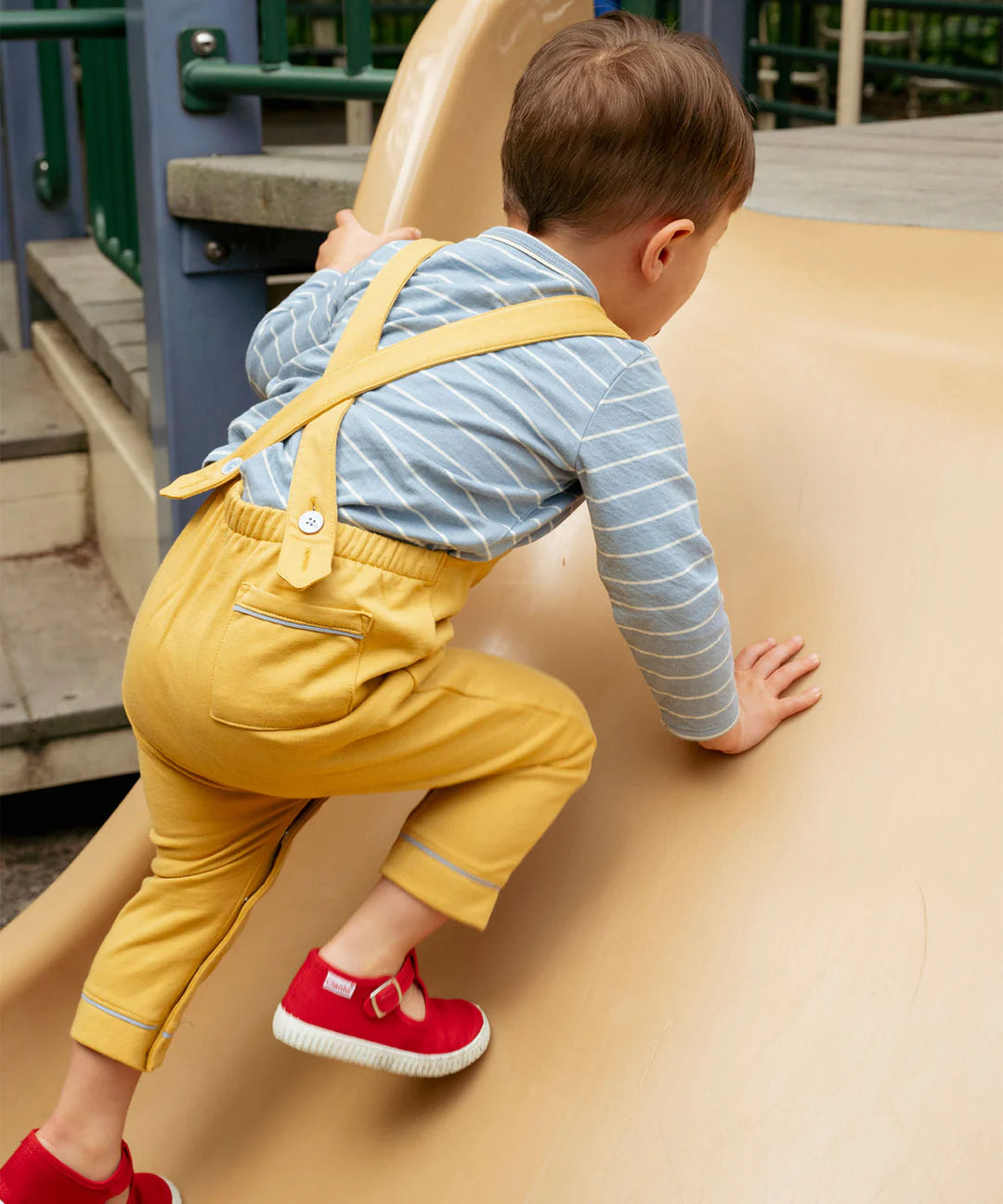 Edward Baby T-Shirt, Dusty Blue Fine Stripe