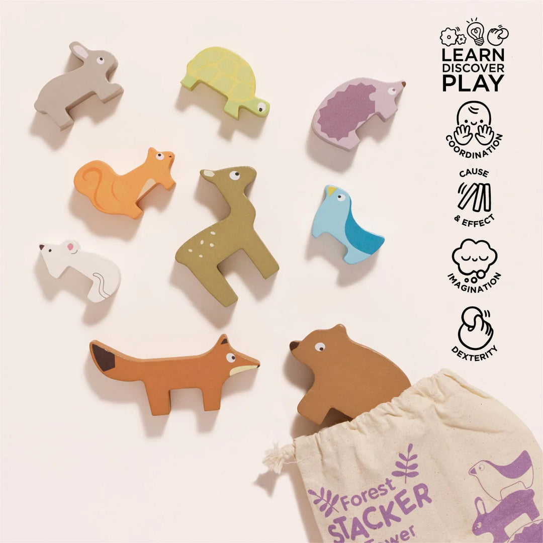 Woodland Stacking, Forest Animals & Bag