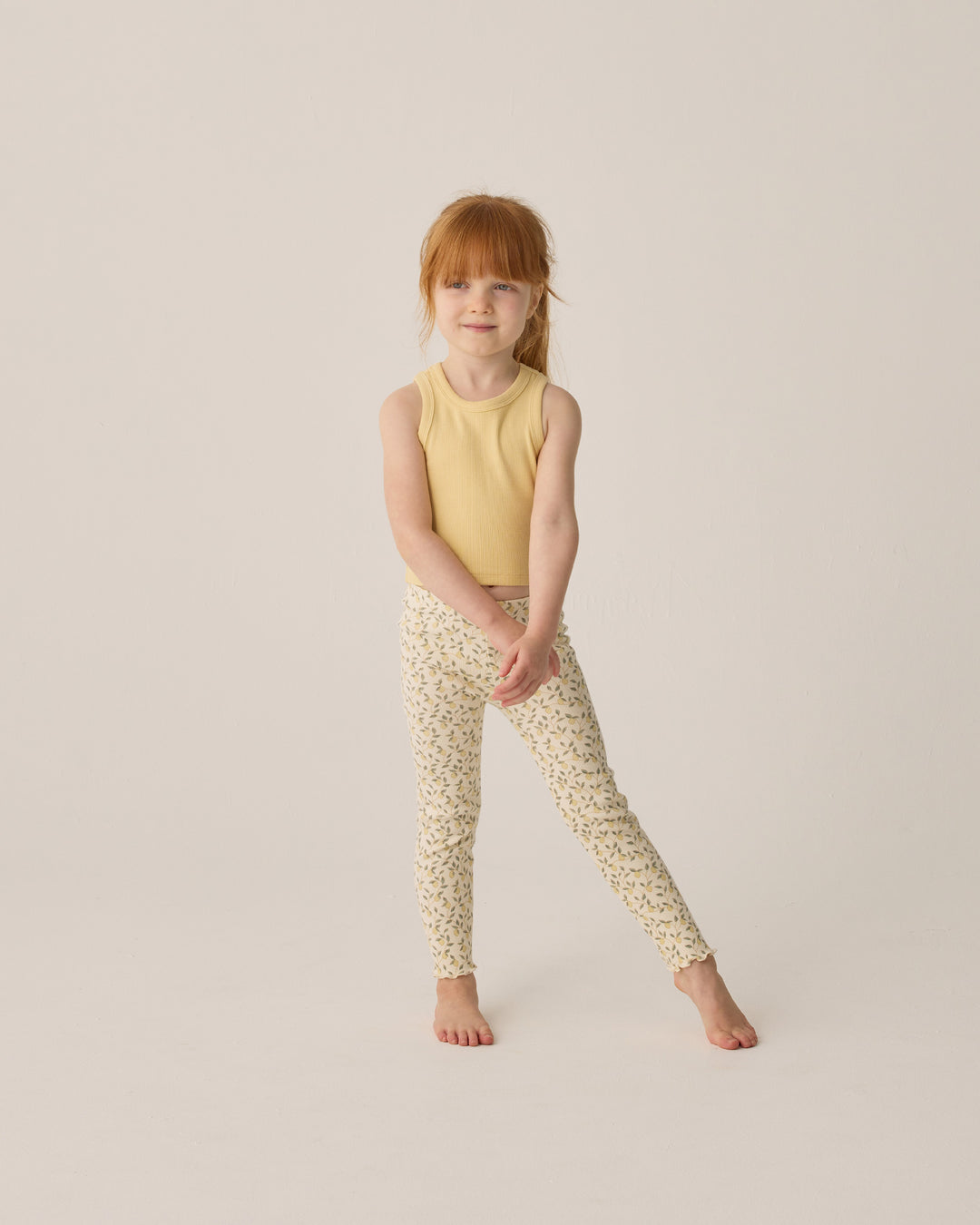 Ribbed Legging Set - Lemons, Yellow