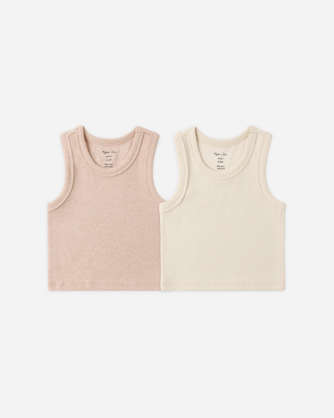 Ribbed Tank Set, Shell / Heathered Blush