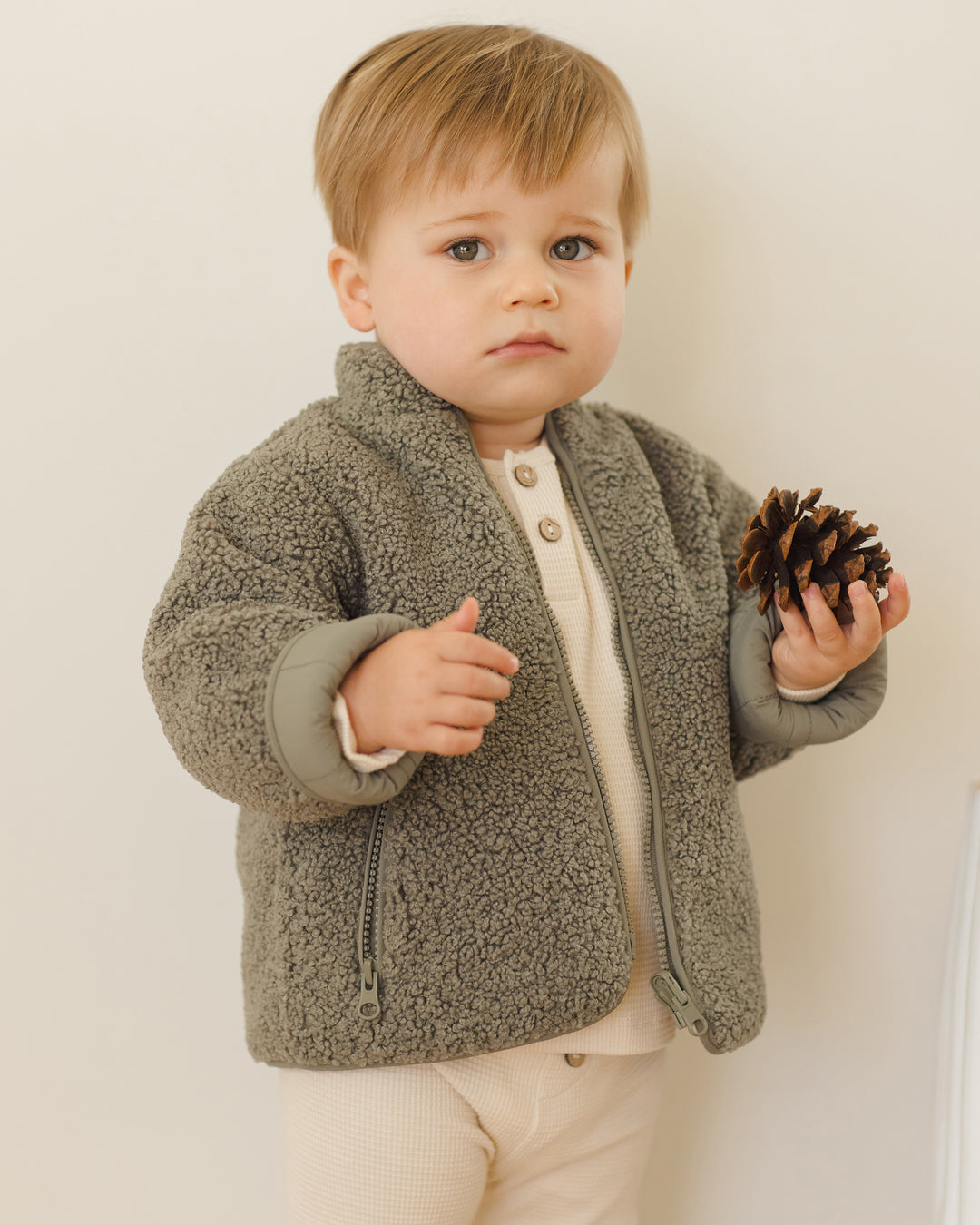 Shearling Zip Jacket, Forest