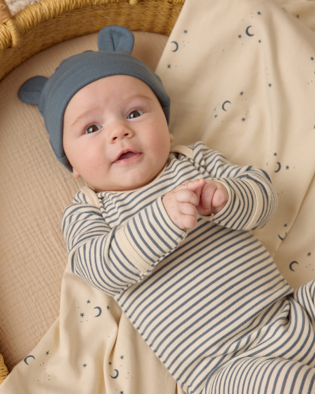 Baby Footie, Ocean Micro Stripe
