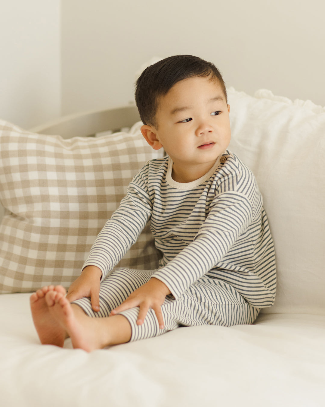 Drawstring Pant, Ocean Micro Stripe