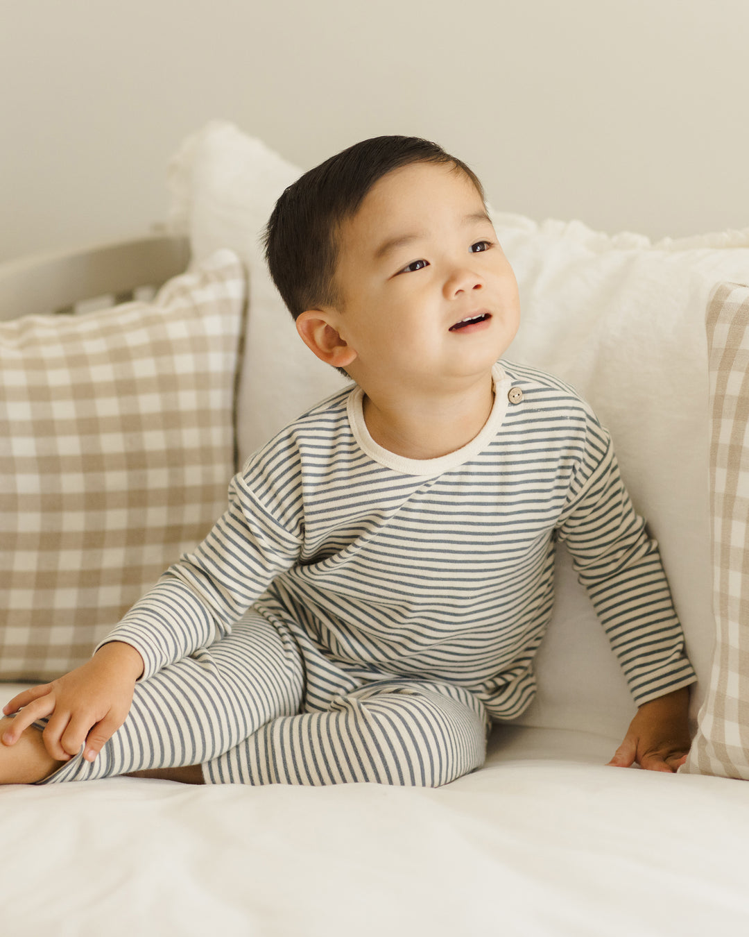 Drawstring Pant, Ocean Micro Stripe