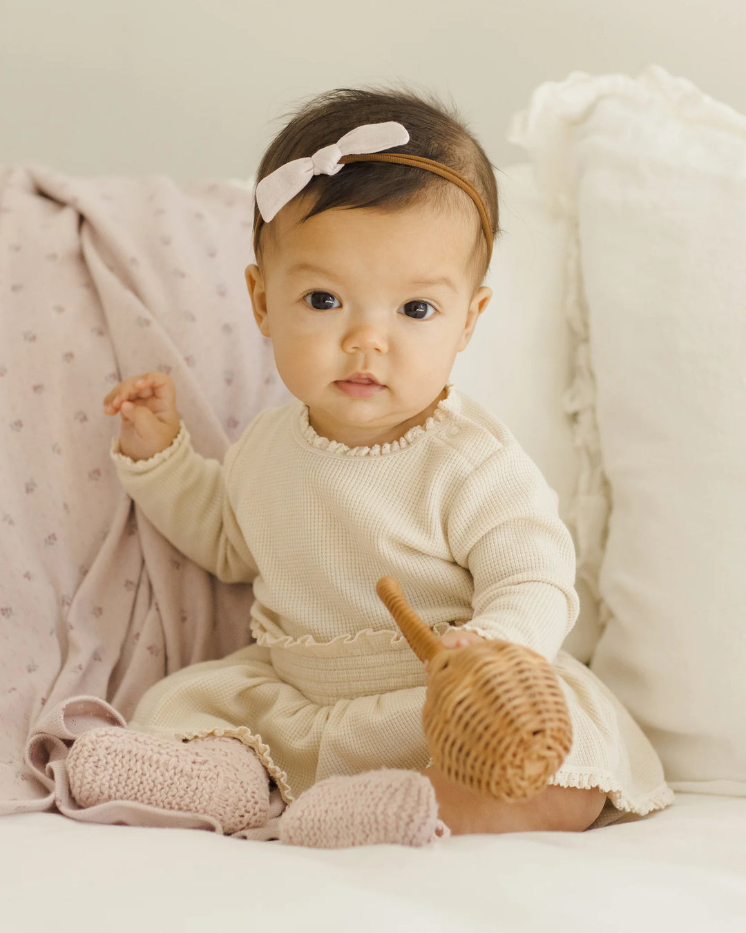 Waffle L/S Bodysuit, Natural