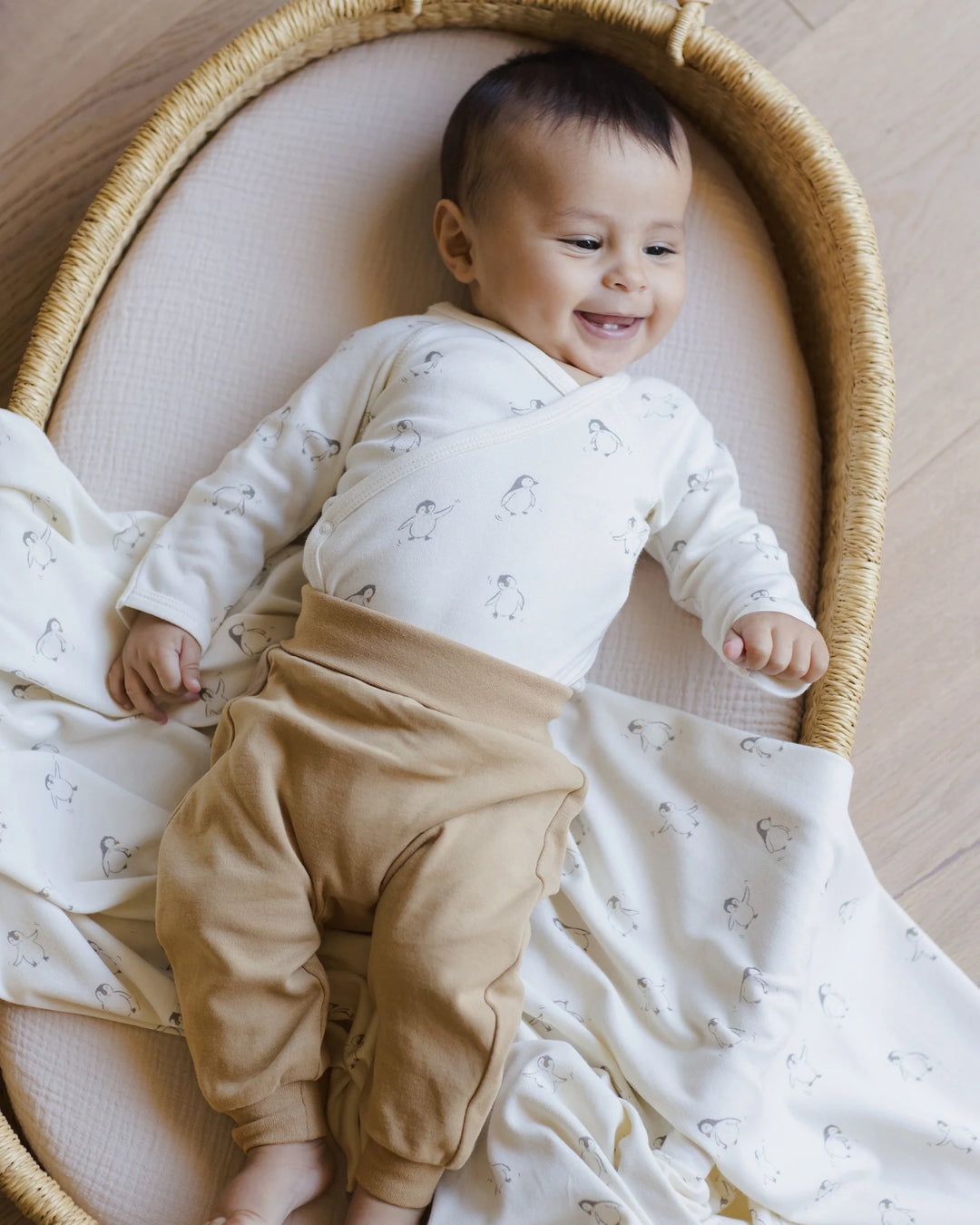 Side Snap Bodysuit + Pant Set, Penguins
