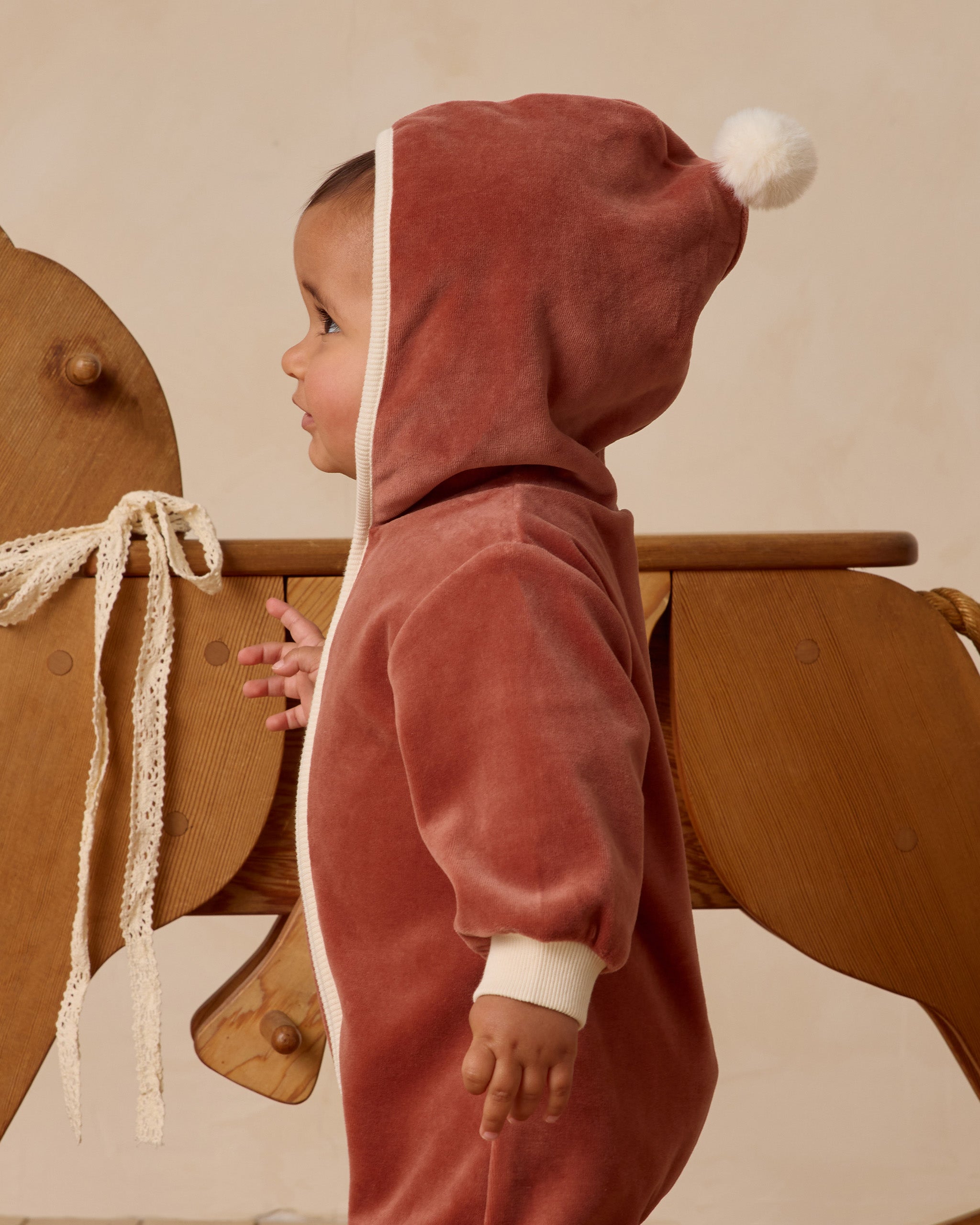 Quincy Mae Velour Zip Jumpsuit, Cranberry | BlackBear Children's