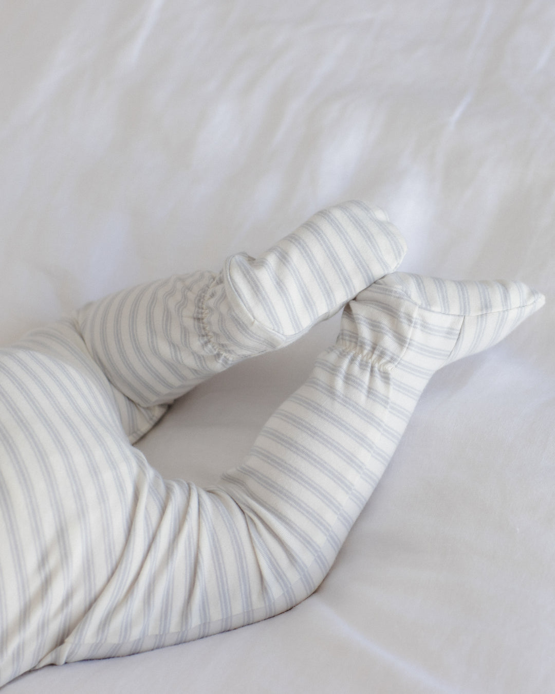 Zip L/S Sleeper Footie, Cloud Stripe