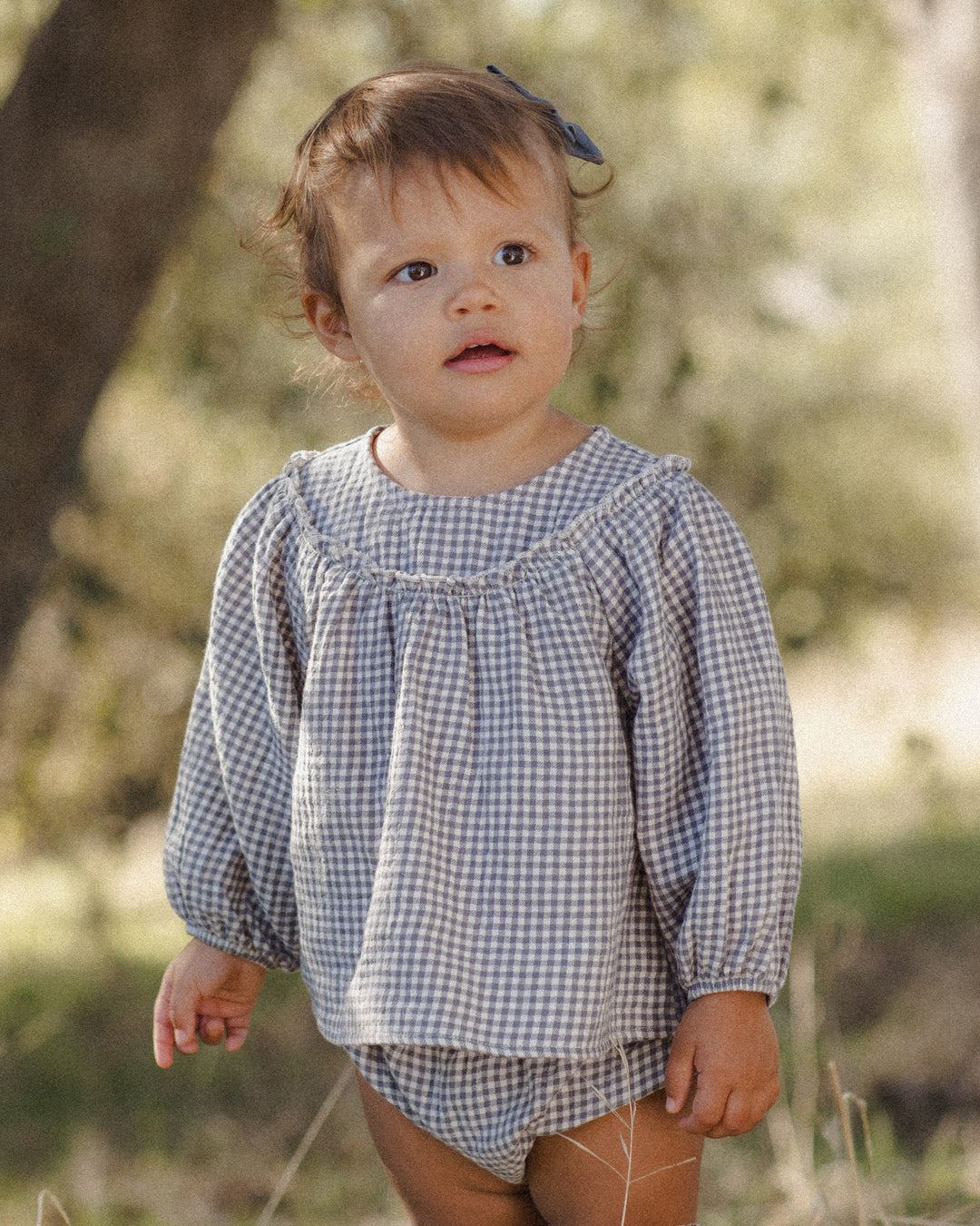 Mia Top + Bloomer Set, Midnight Gingham