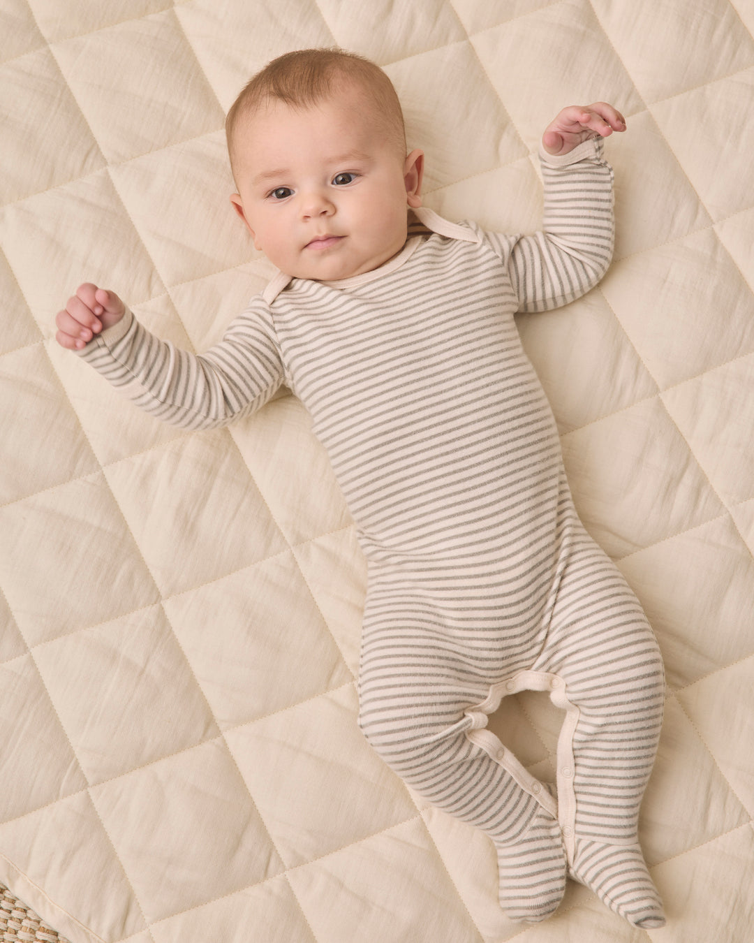 Baby Footie, Laurel Microstripe