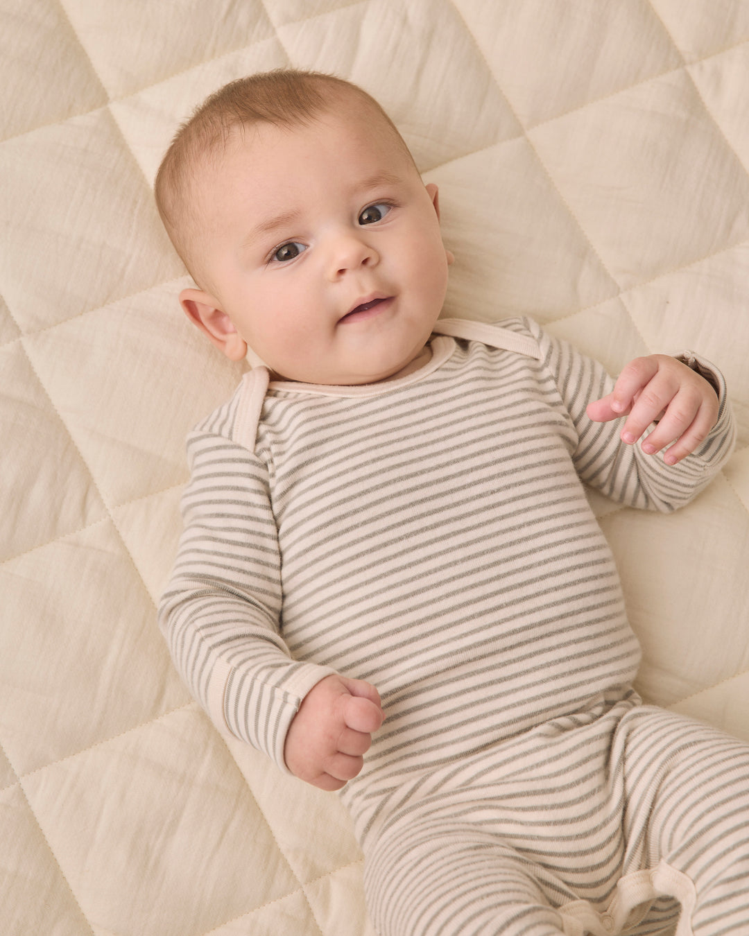 Baby Footie, Laurel Microstripe