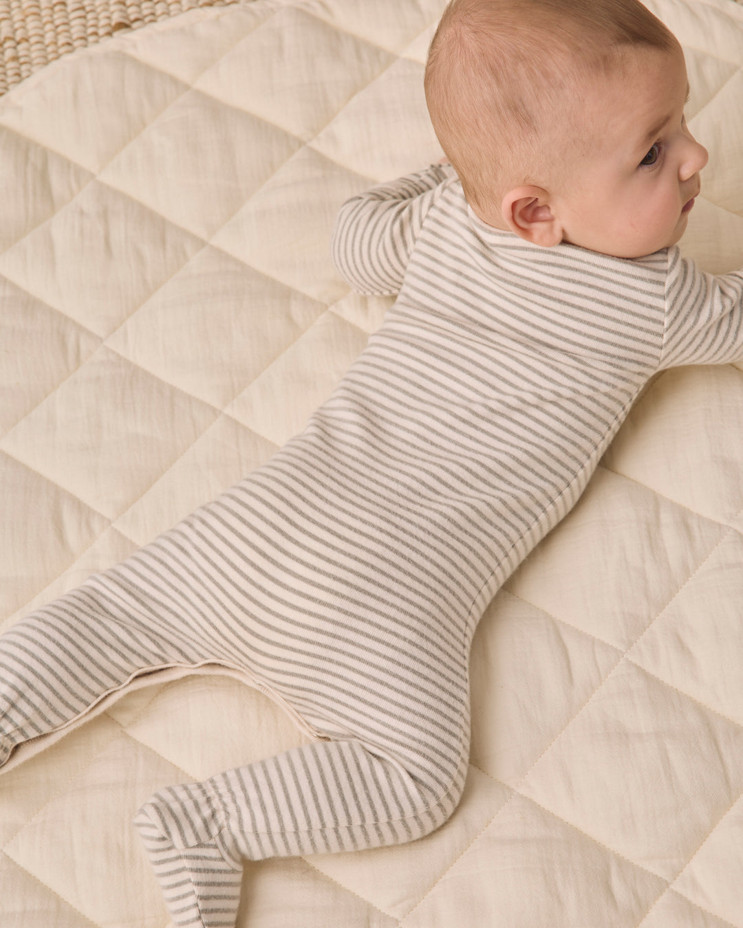 Baby Footie, Laurel Microstripe