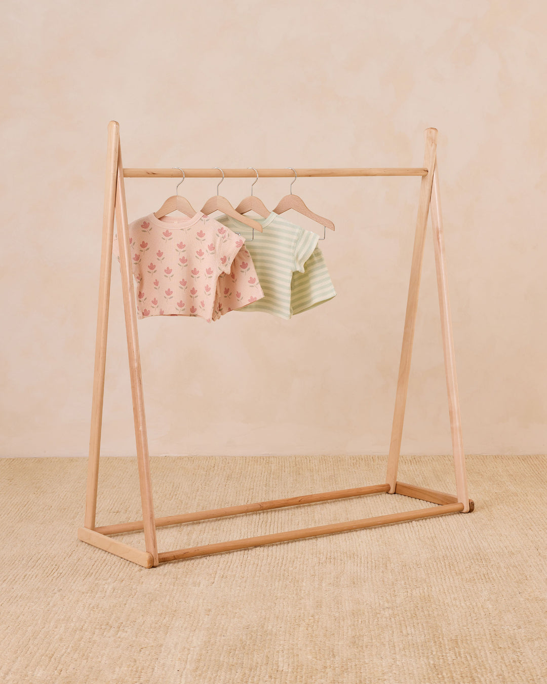 Waffle Tee + Short Set, Tulips