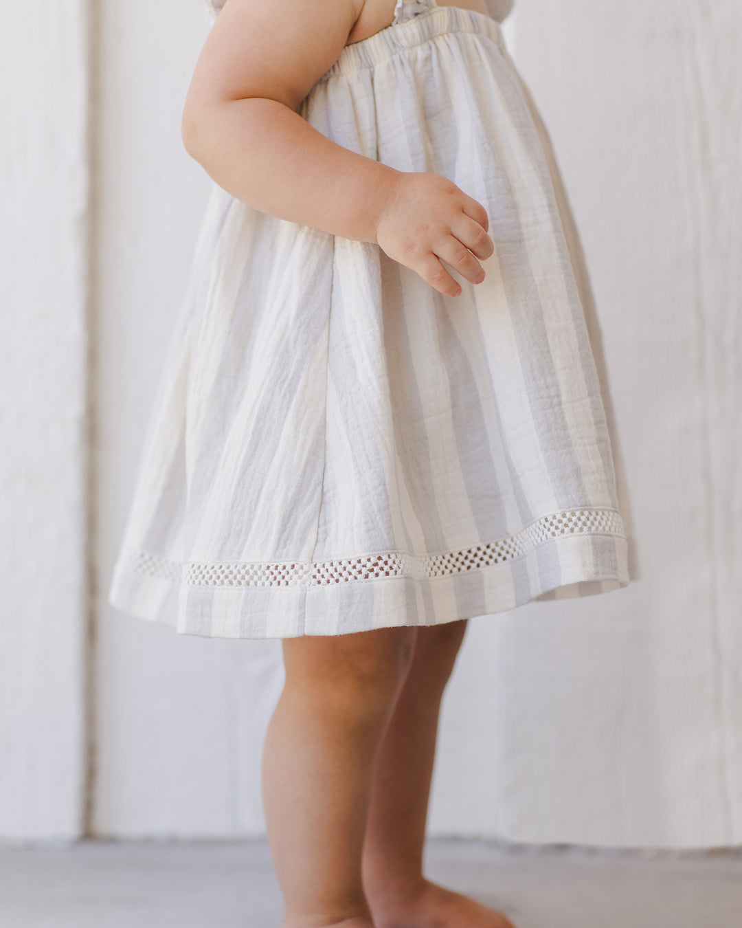 Ruffled Tank Dress, Sky Stripe