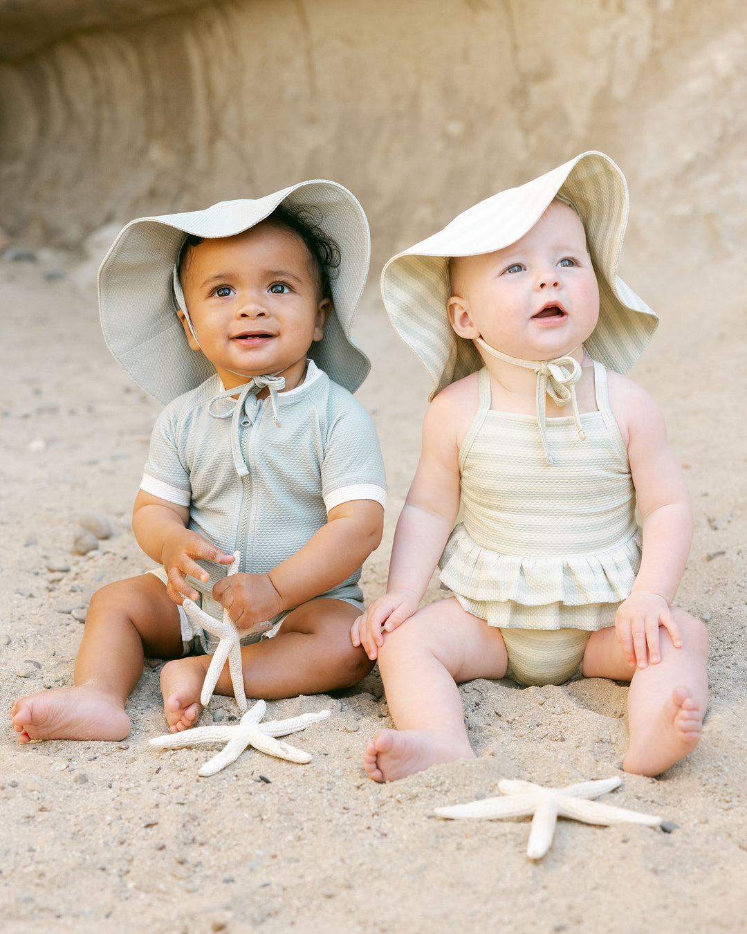 Sun Hat, Mint Stripe