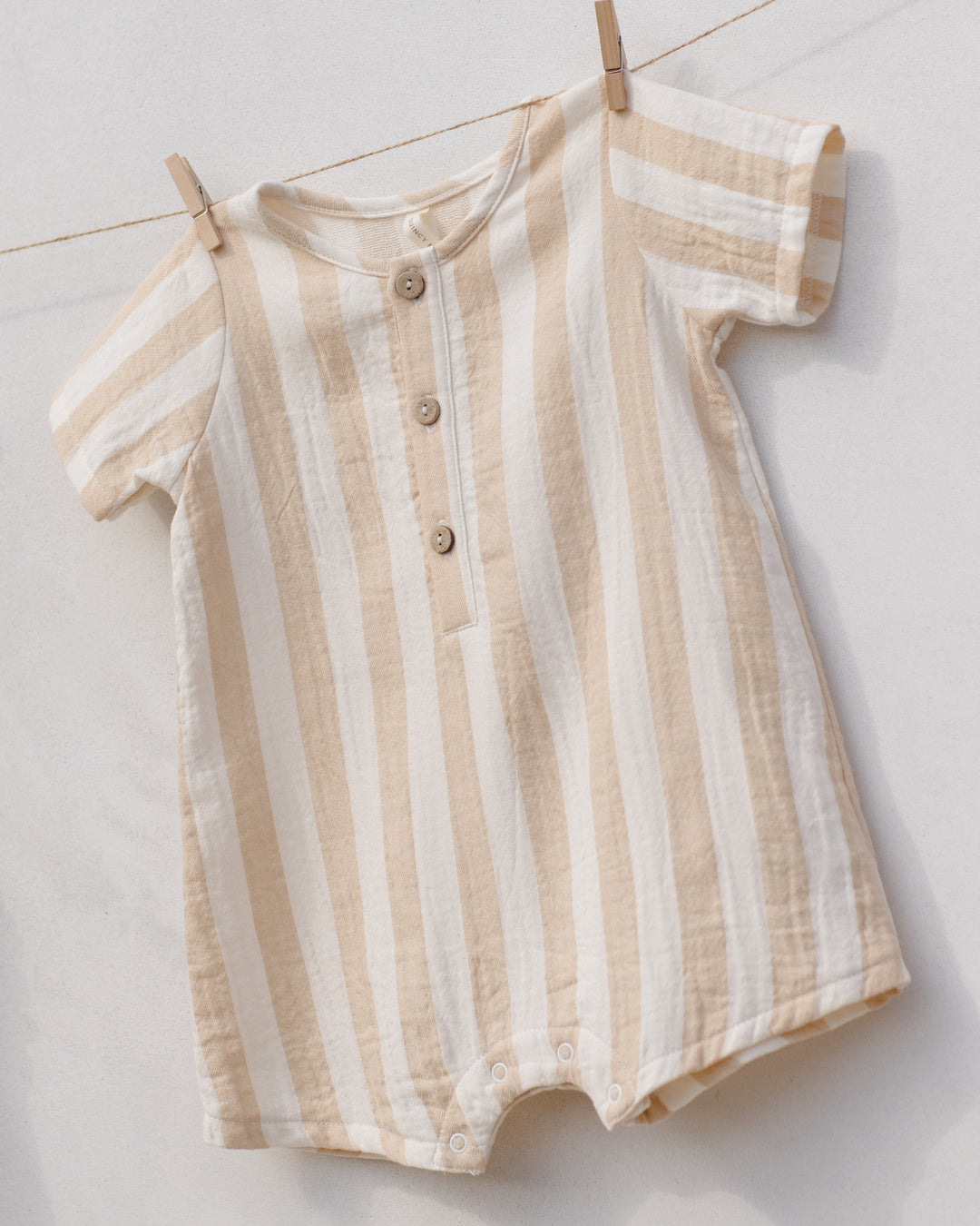 S/S Woven Romper, Summer Stripe