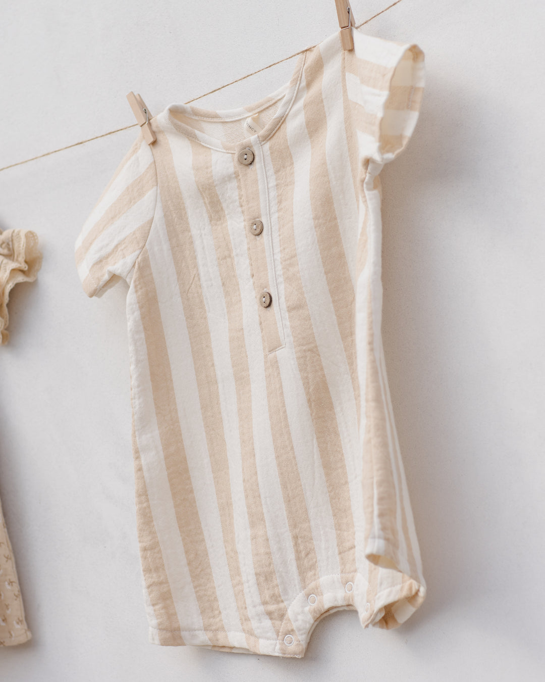S/S Woven Romper, Summer Stripe
