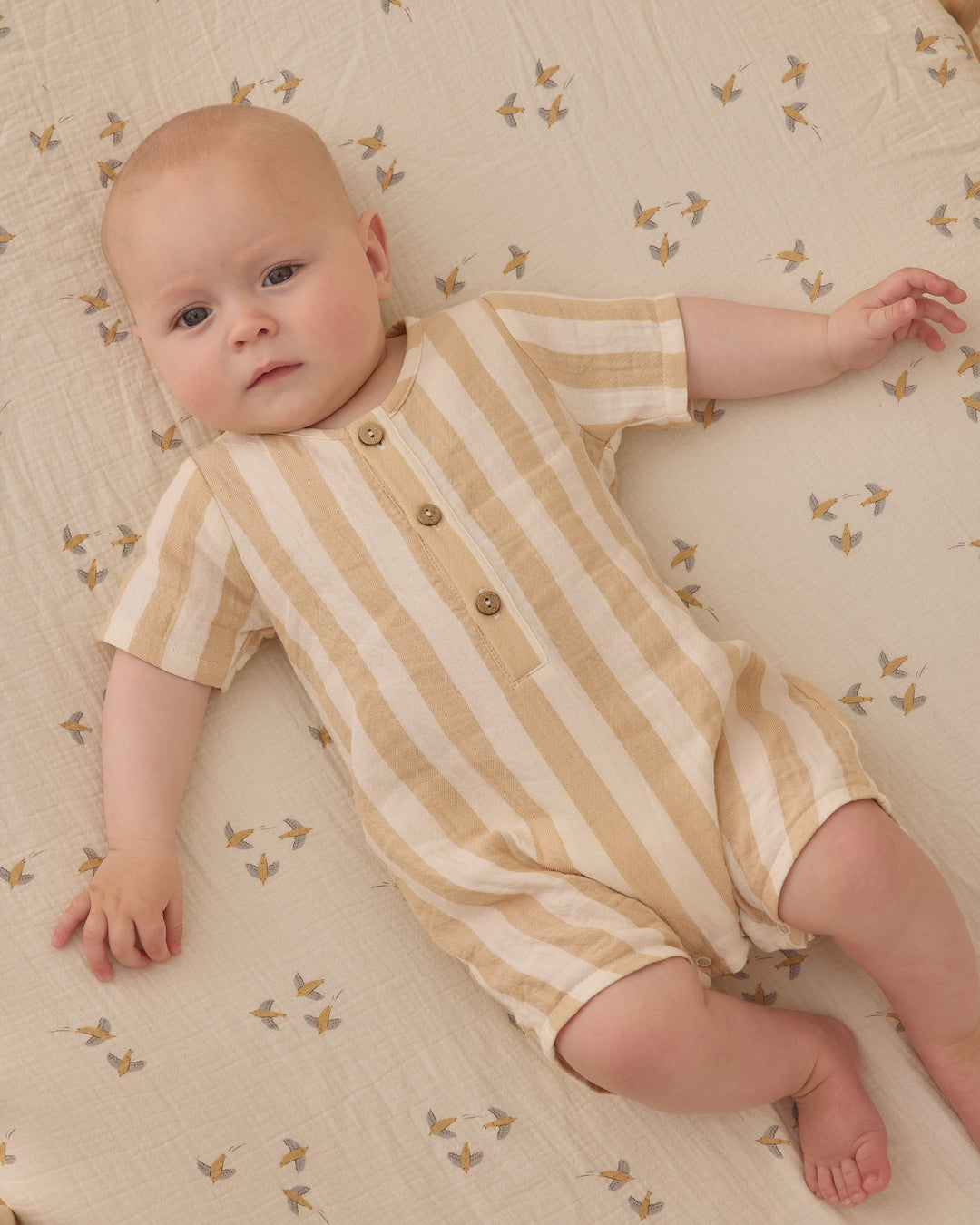 S/S Woven Romper, Summer Stripe