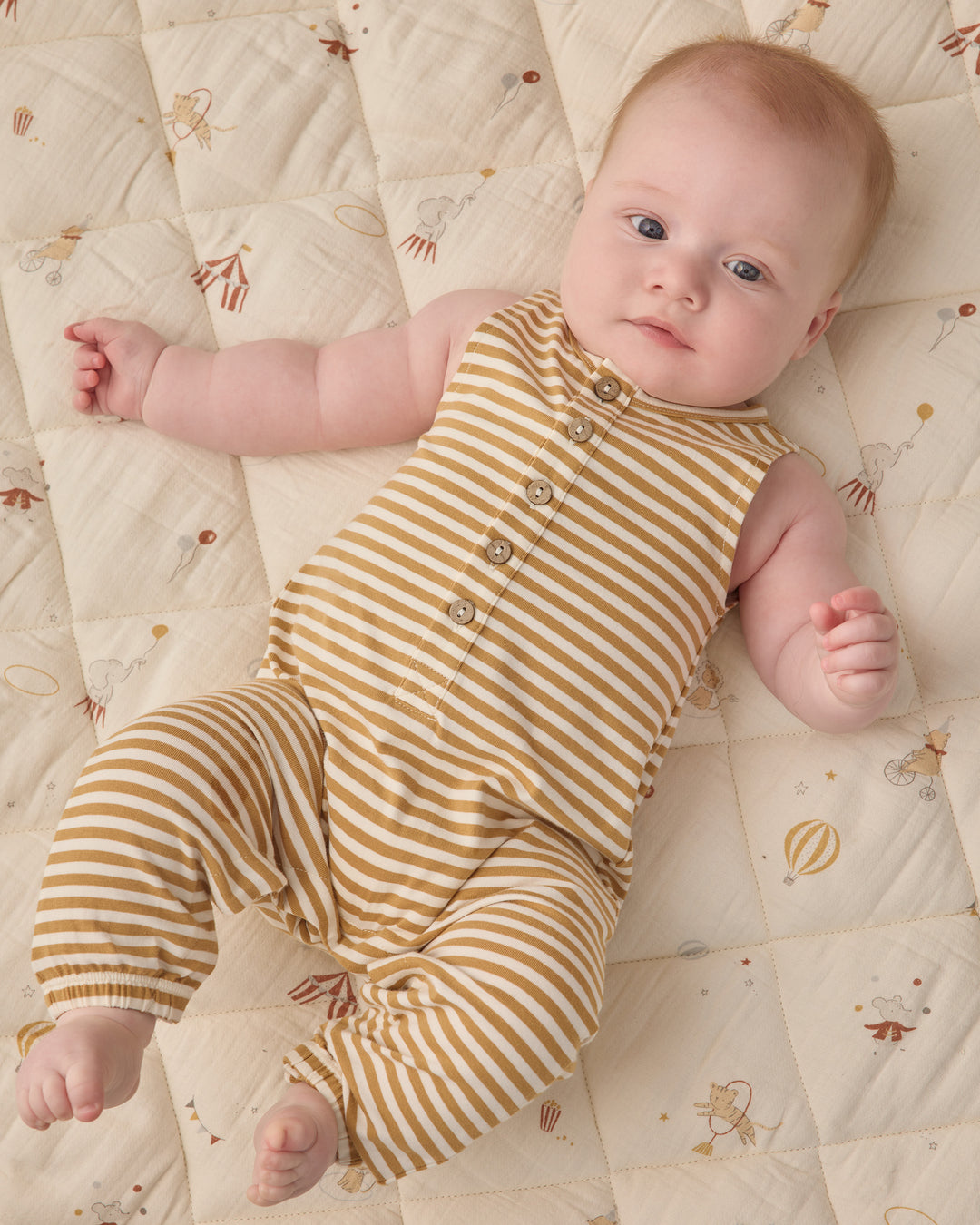 Sleeveless Jumpsuit, Honey Stripe
