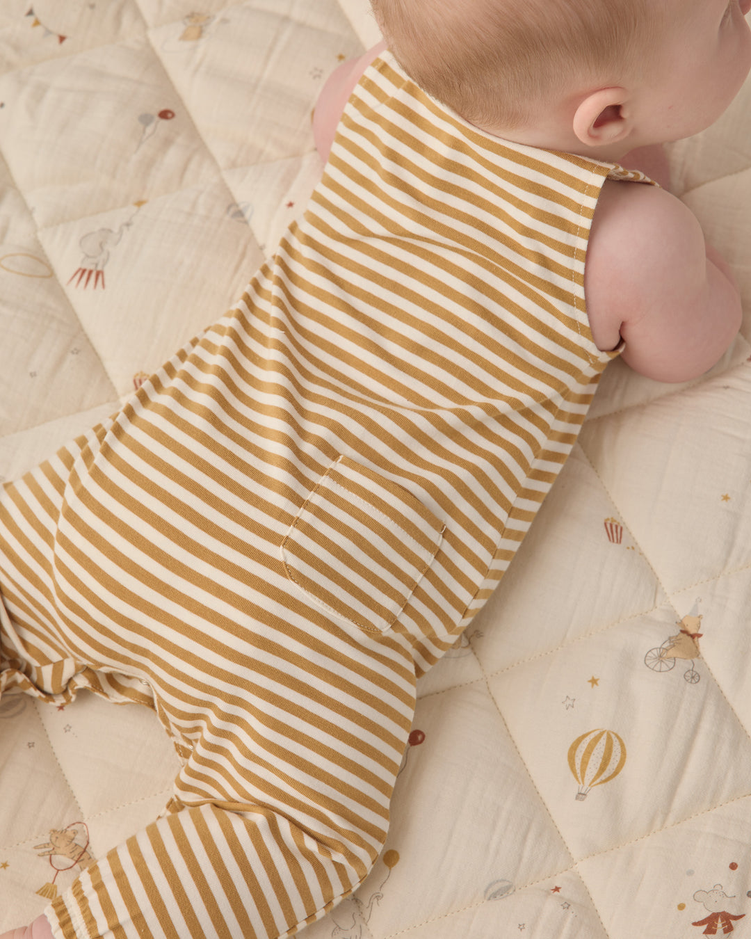 Sleeveless Jumpsuit, Honey Stripe