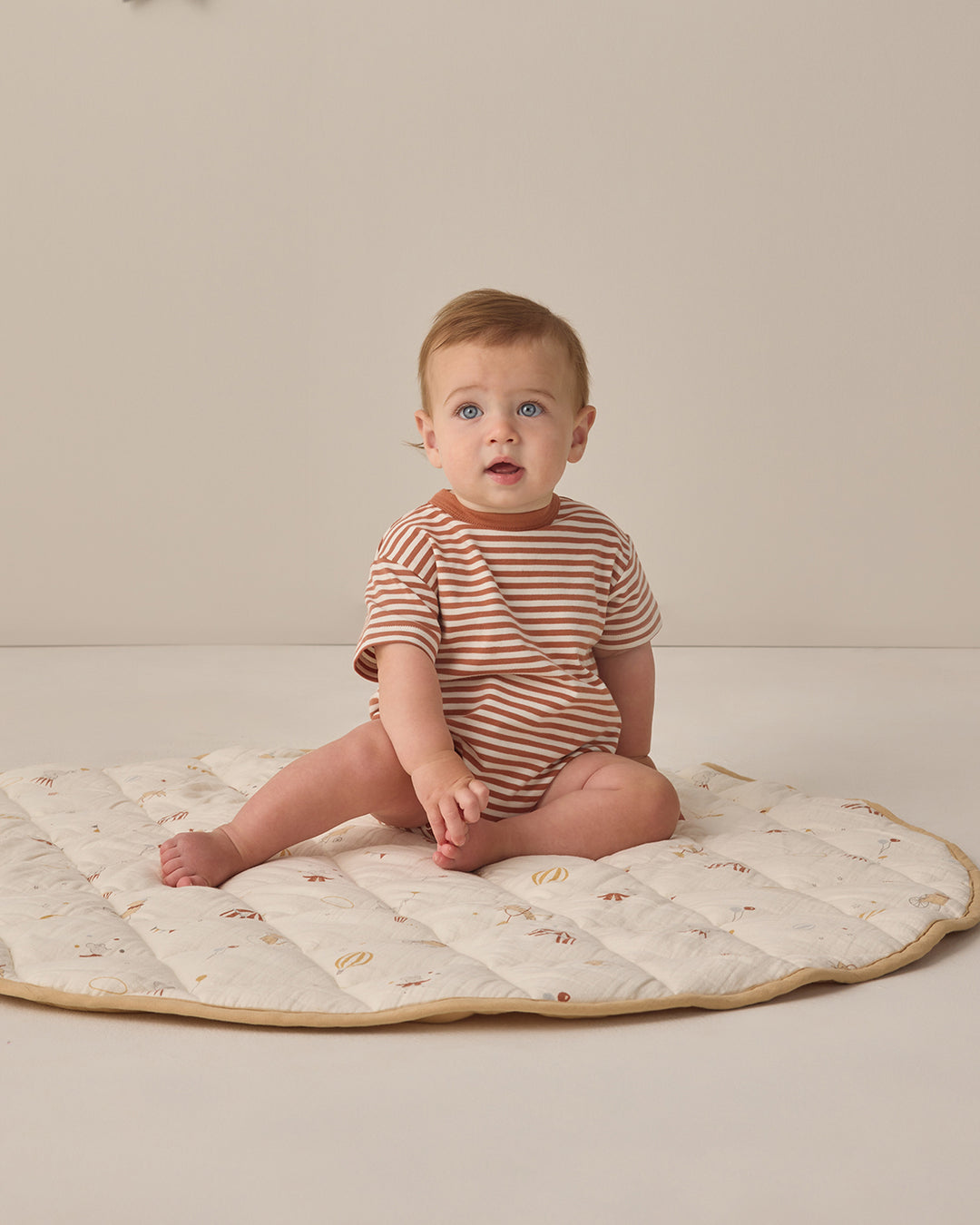Relaxed Bubble Romper, Poppy Stripe