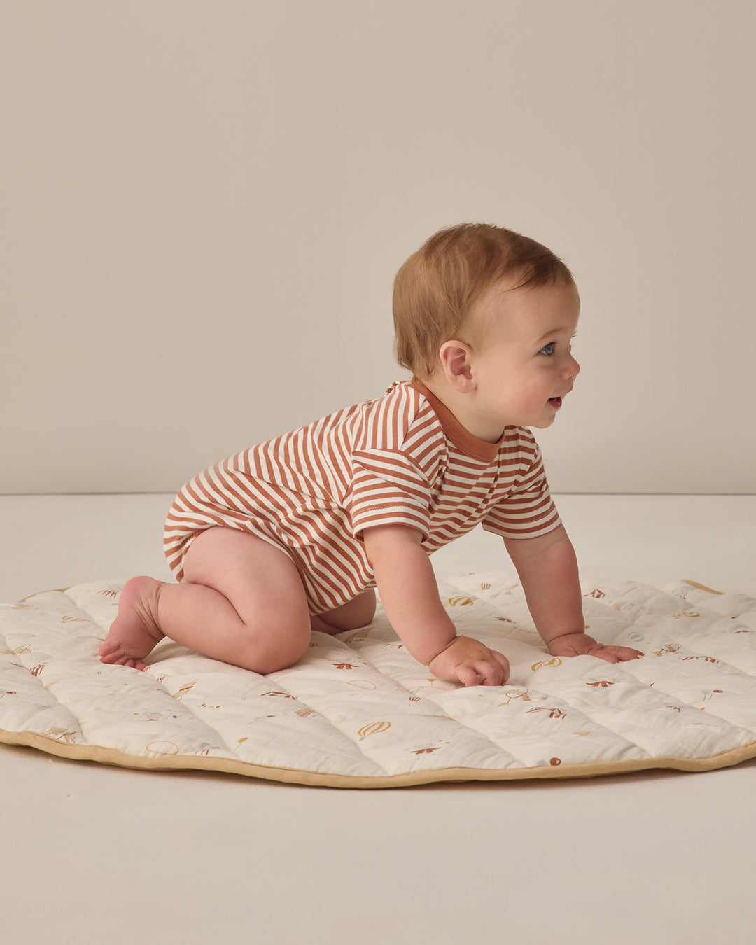 Relaxed Bubble Romper, Poppy Stripe