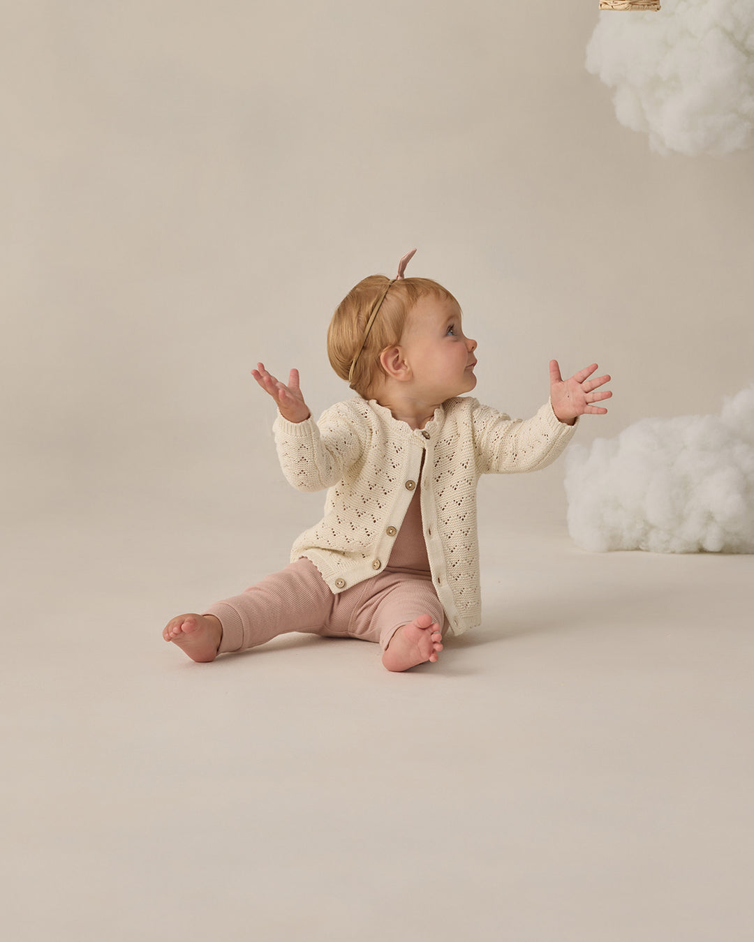 Scalloped Cardigan, Natural