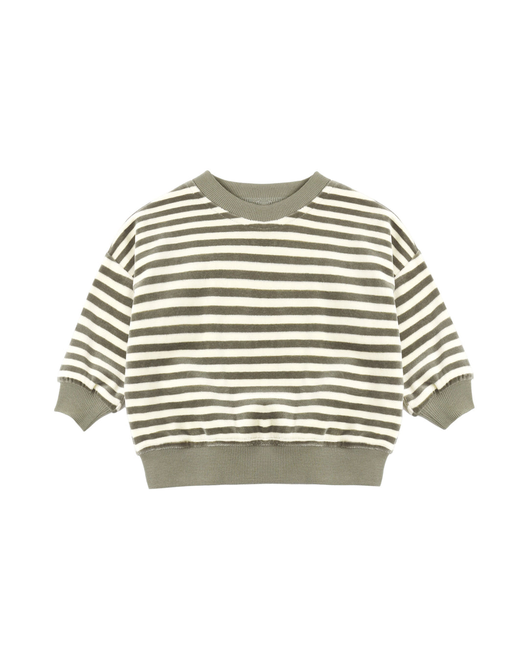 Velour Relaxed Sweatshirt, Spruce Stripe